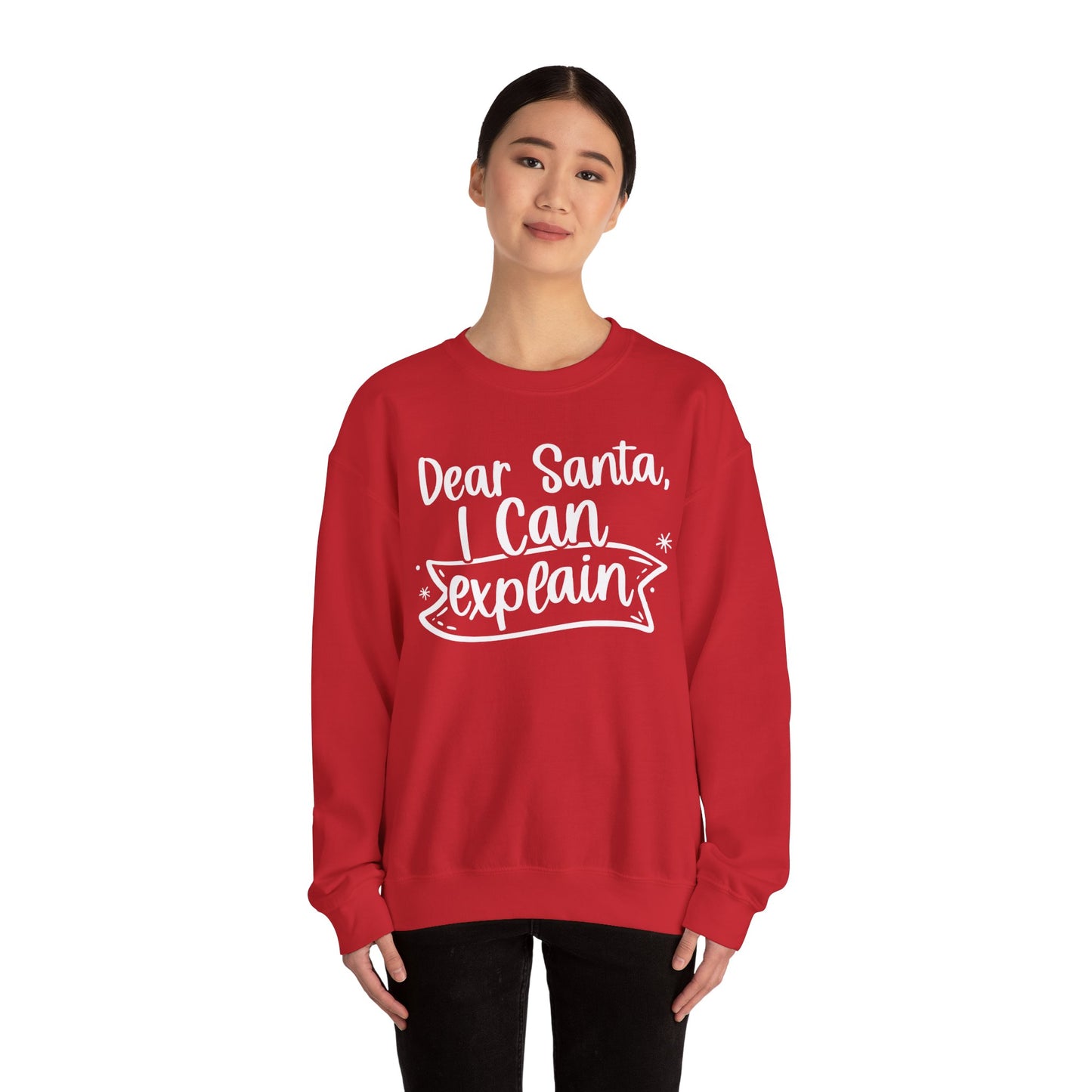 Dear Santa Sweatshirt - Funny Santa Beard Holiday Crewneck