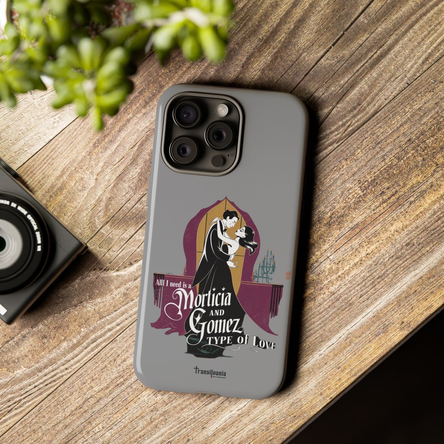 Morticia and Gomez Love Phone Case - Stylish Tough Protection with Gothic Charm