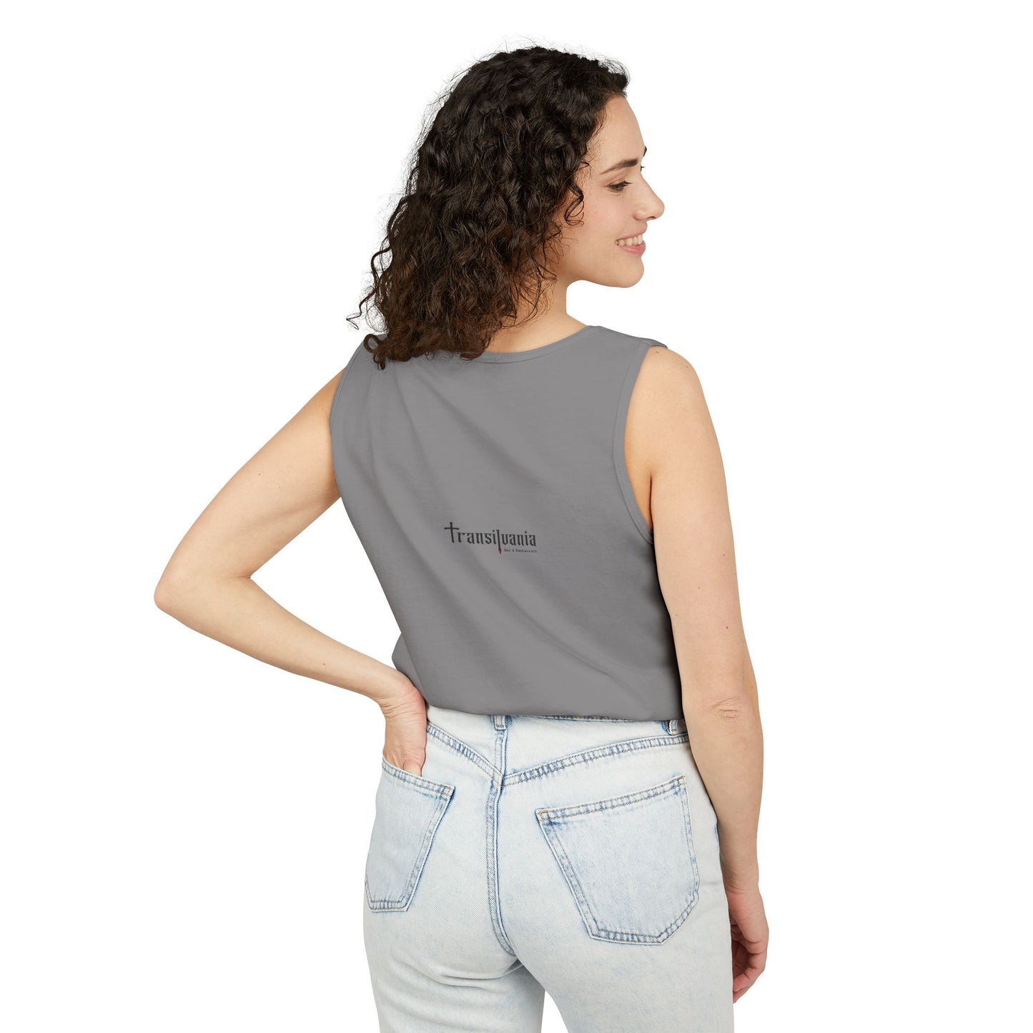 Funny Witches Date Tank Top - Unisex Garment-Dyed Tee for Halloween
