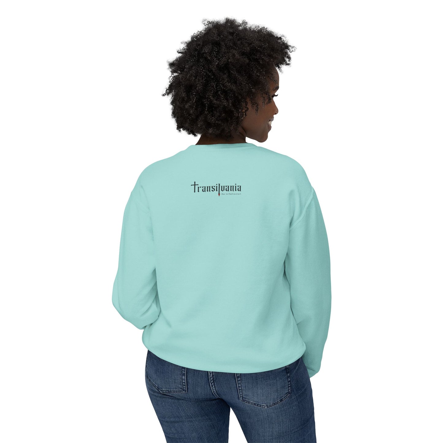 Unisex Halloween Vampire Crewneck Sweatshirt - 'Always Start Your Day with a Smile'