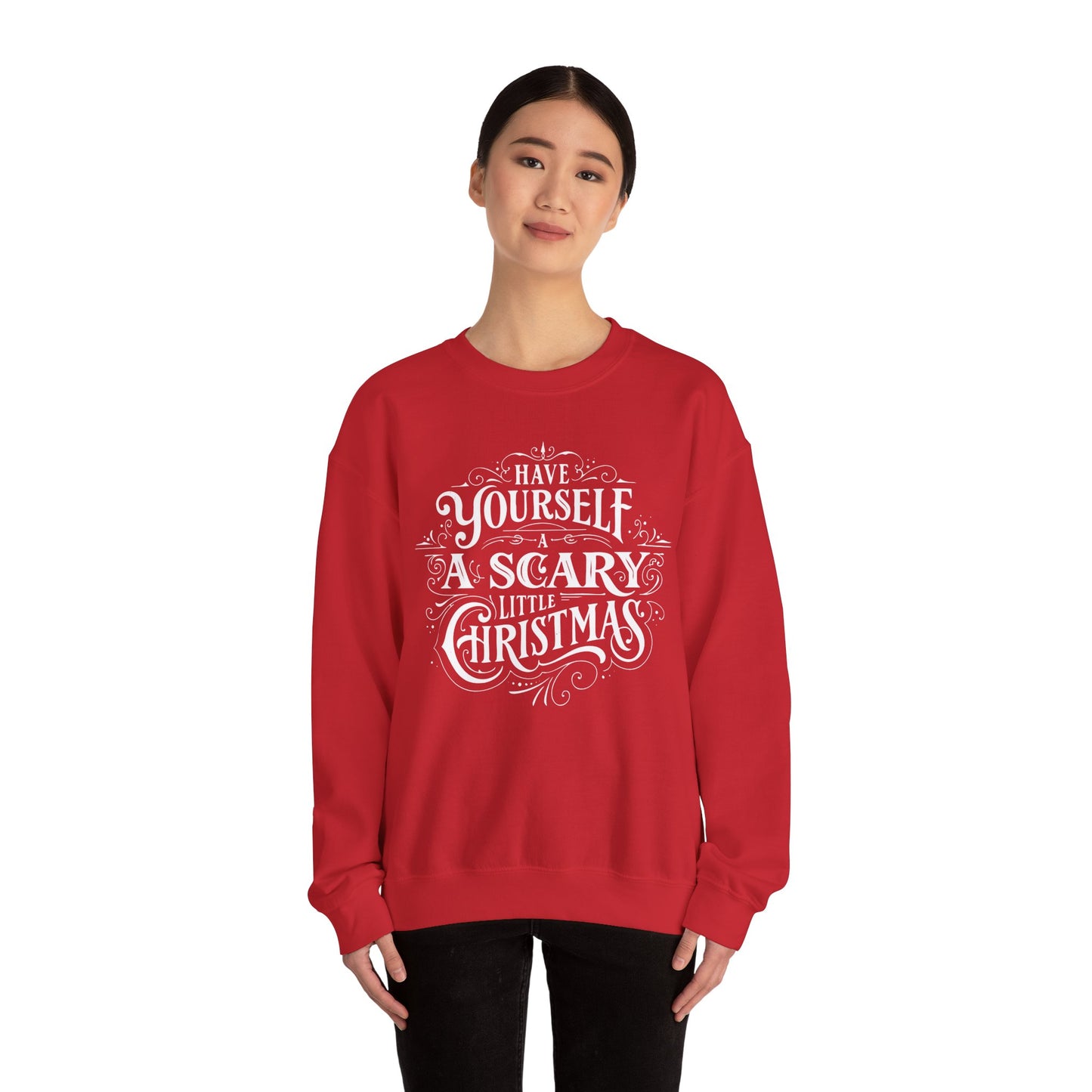 Scary Xmas Sweatshirt - Funny Santa Beard Holiday Crewneck