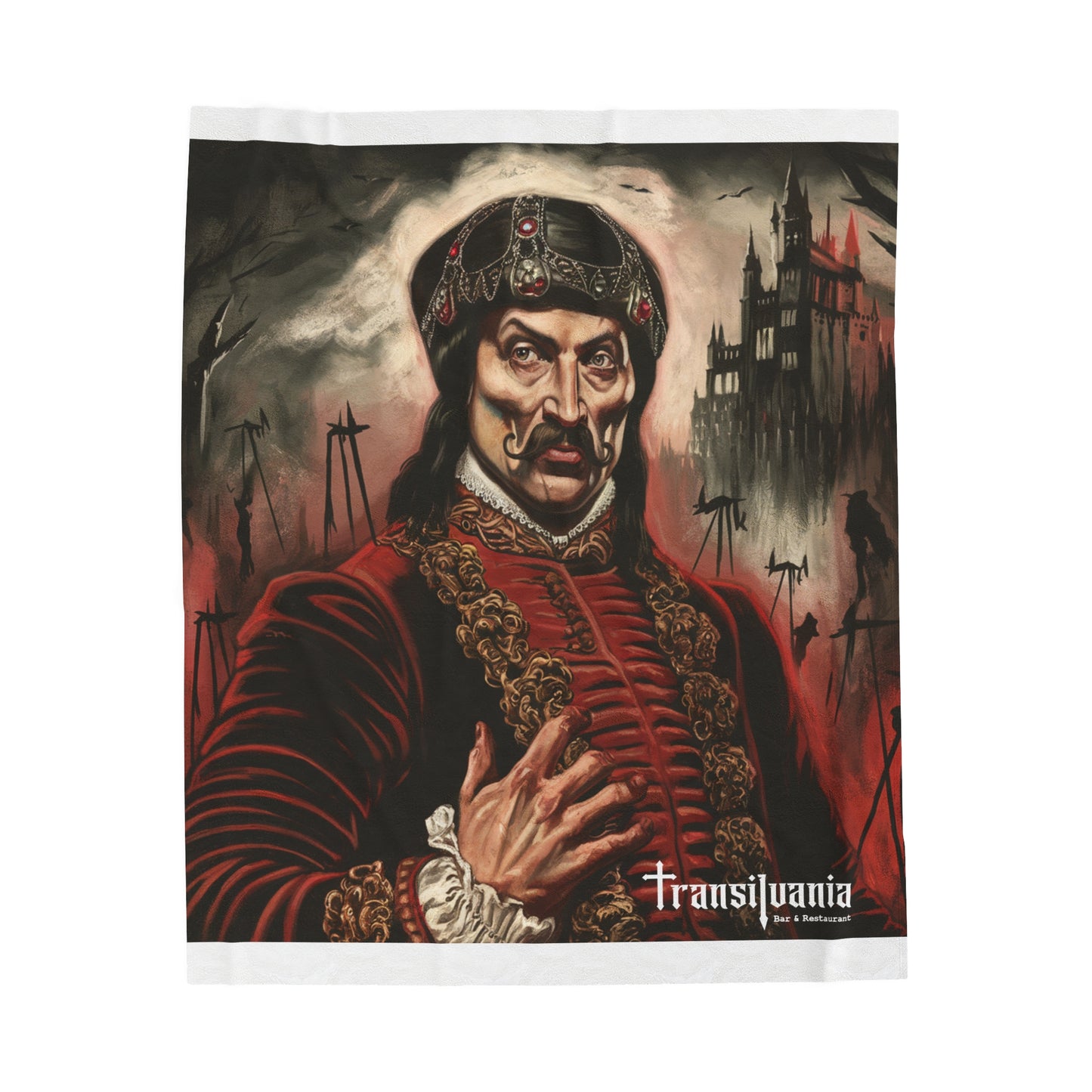 Transylvanian Dracula Velveteen Plush Blanket - Cozy Home Decor for Halloween Lovers