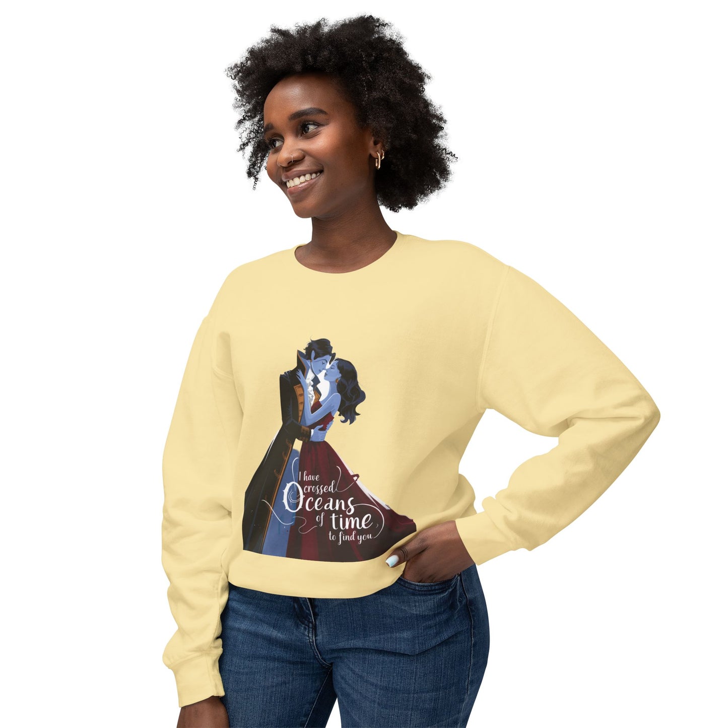 Love Across Time Crewneck Sweatshirt - Unisex Romantic Design