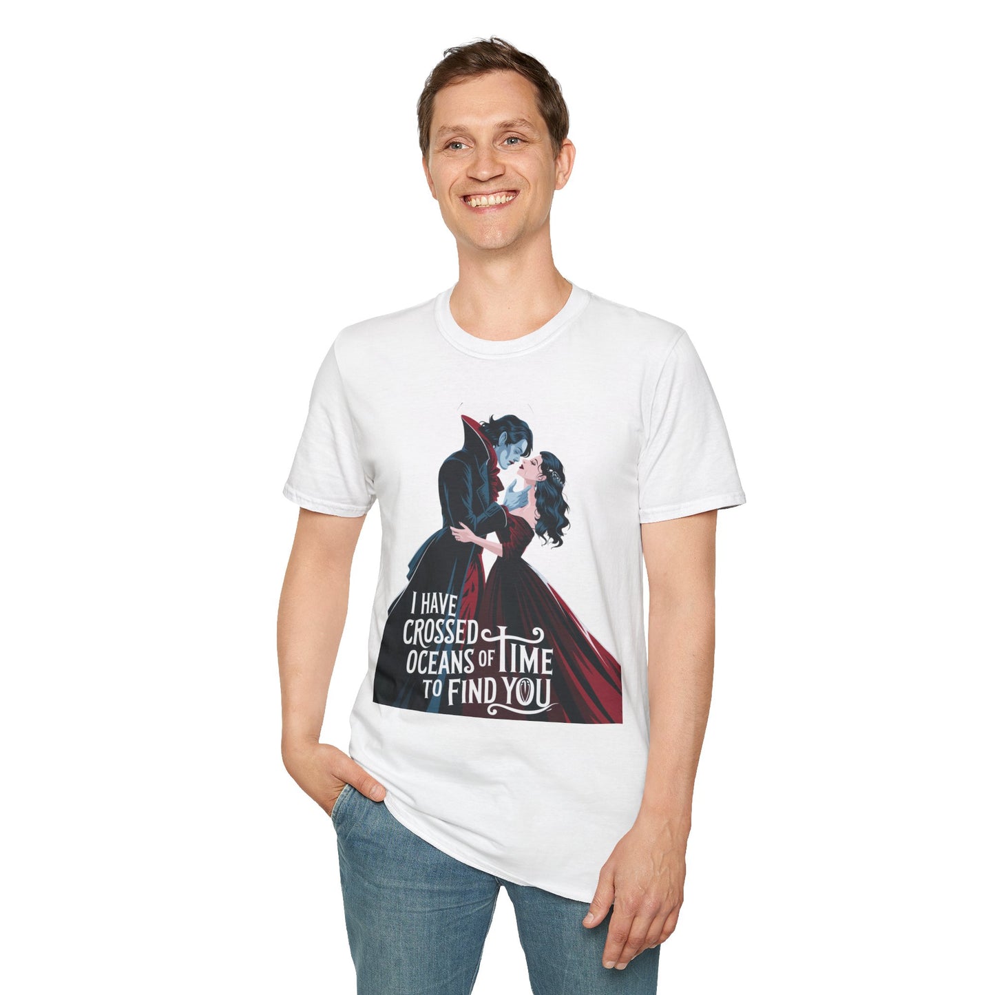 Romantic Vampire Graphic T-Shirt - 'I Have Crossed Oceans of Time to Find You'