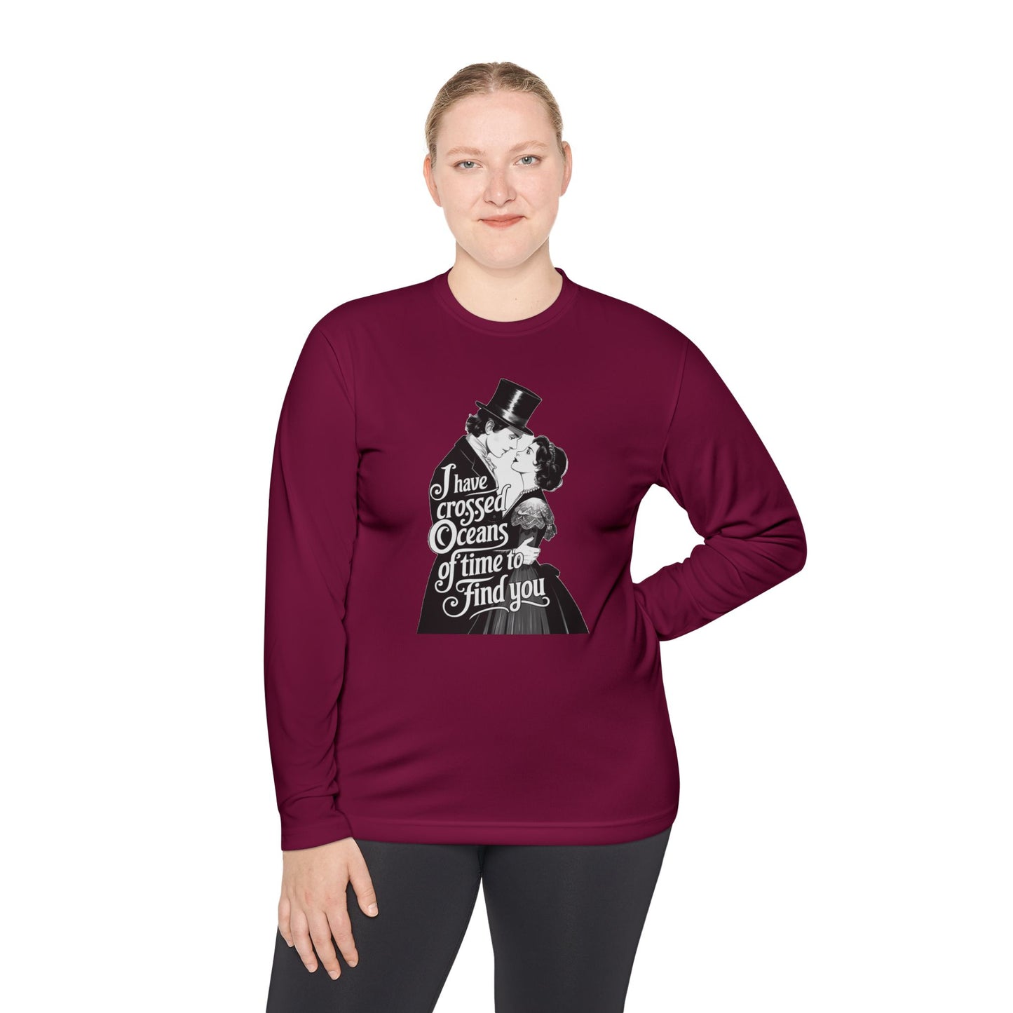 Unisex Lightweight Long Sleeve Tee - 'I Have Crossed Oceans of Time to Find You' Design