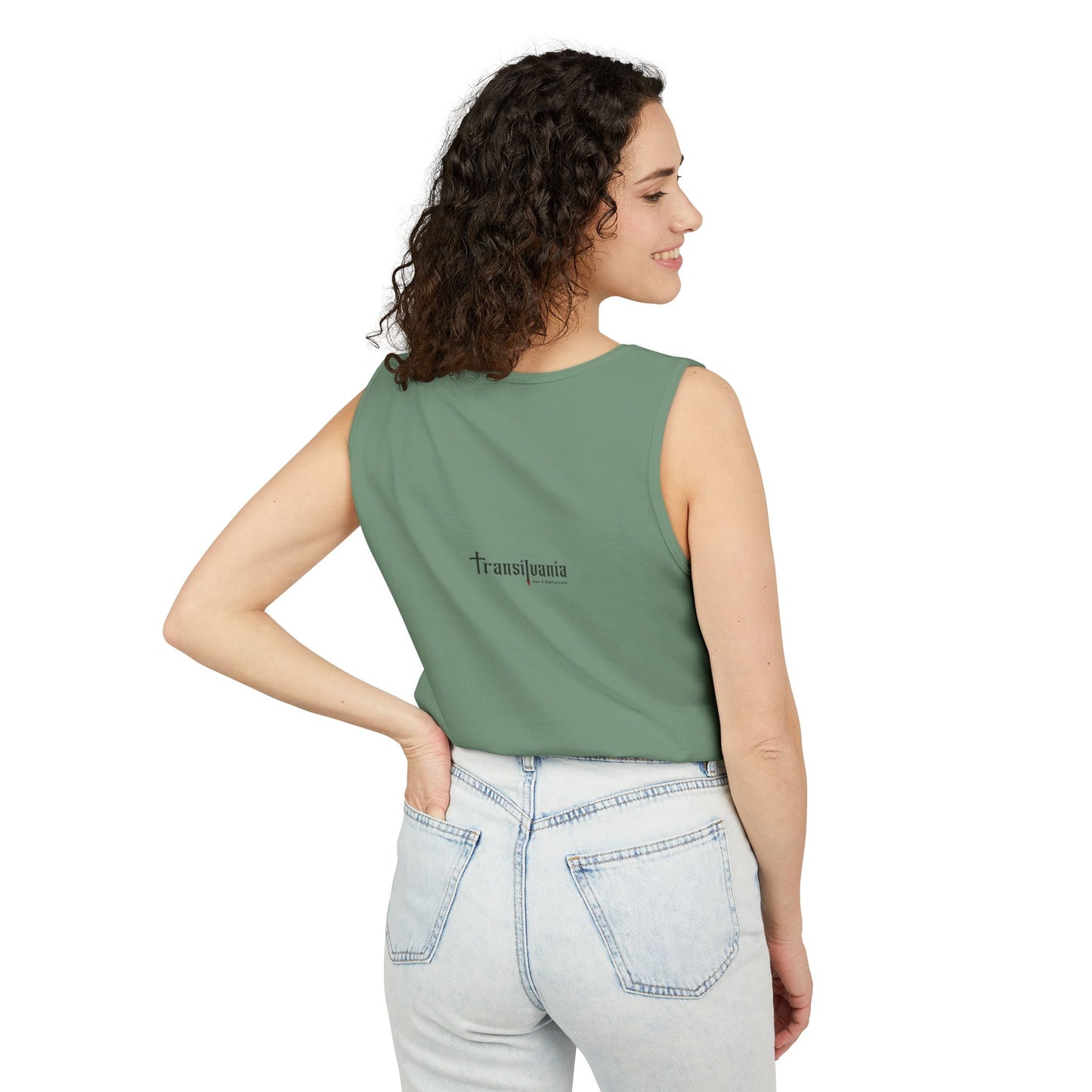 Funny Witches Date Tank Top - Unisex Garment-Dyed Tee for Halloween