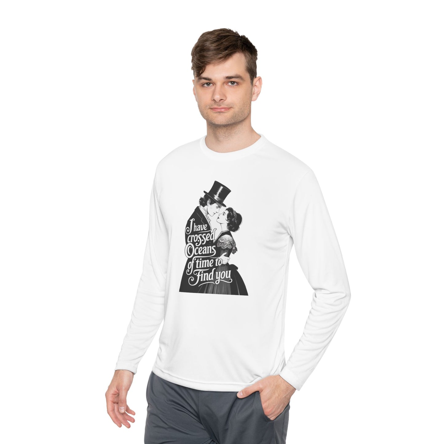 Unisex Lightweight Long Sleeve Tee - 'I Have Crossed Oceans of Time to Find You' Design