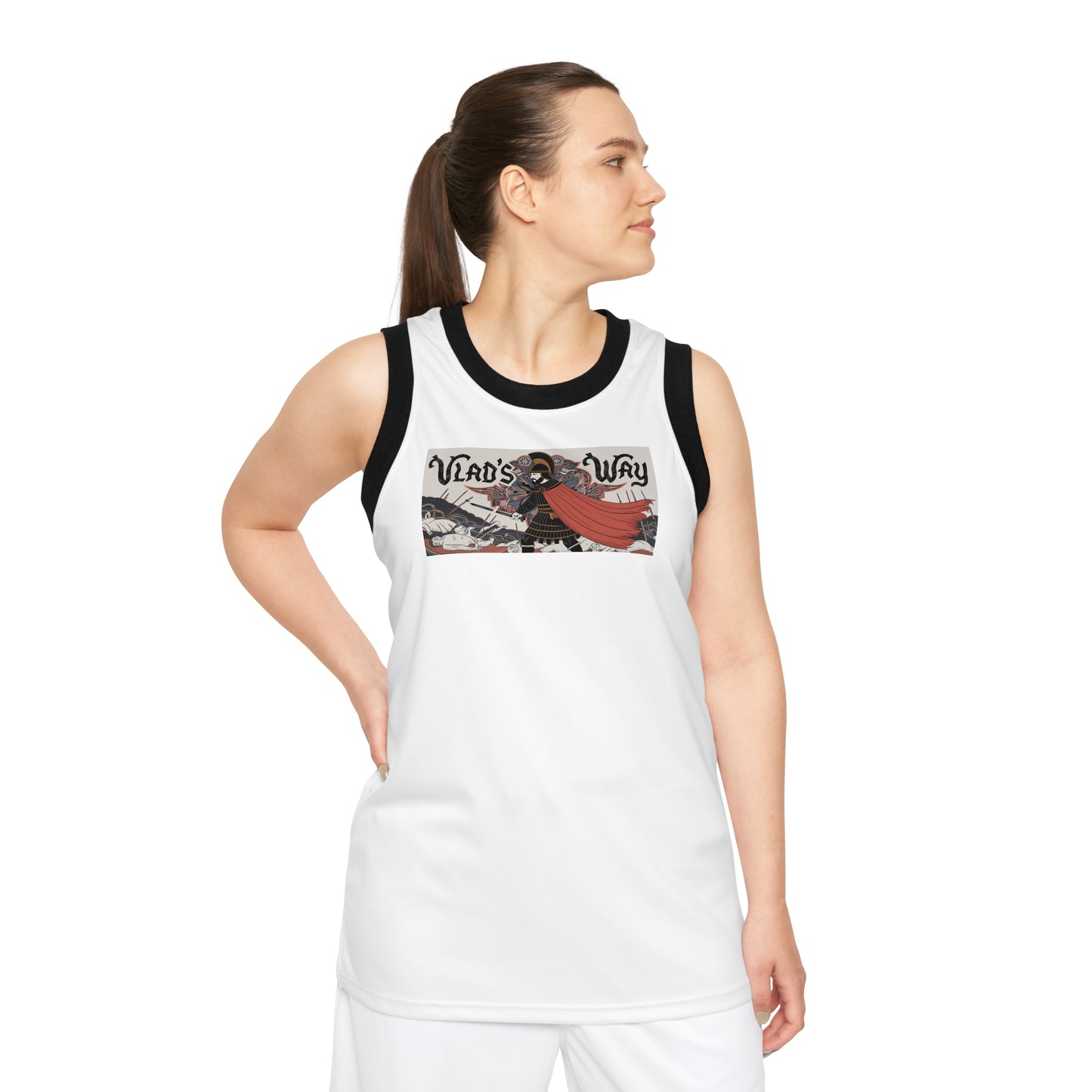 Unisex Basketball Jersey - Vlad's Way Design, Perfect for Sports Fans & Halloween