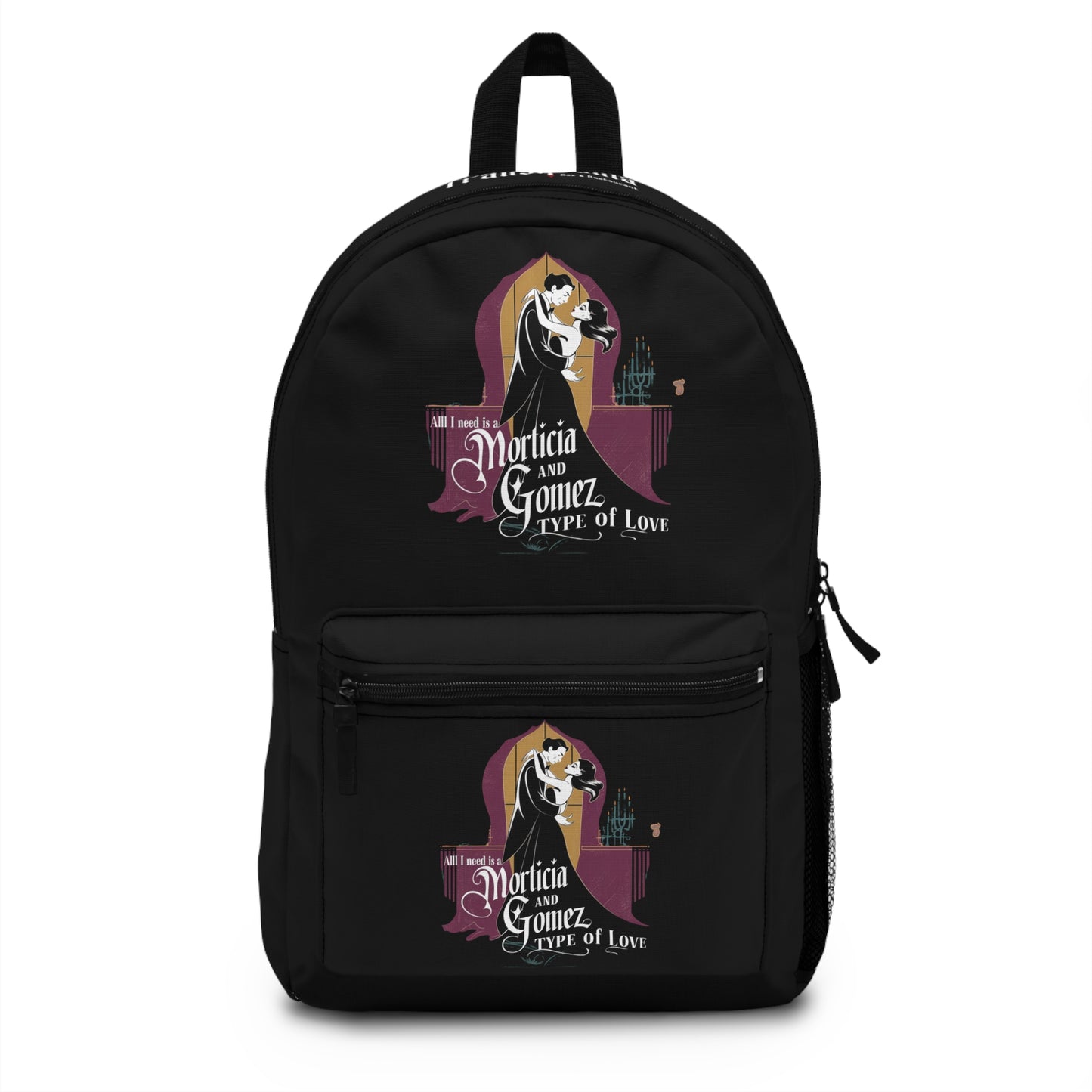 Morticia and Gomez Love Quote Backpack - Perfect for Halloween & Romance