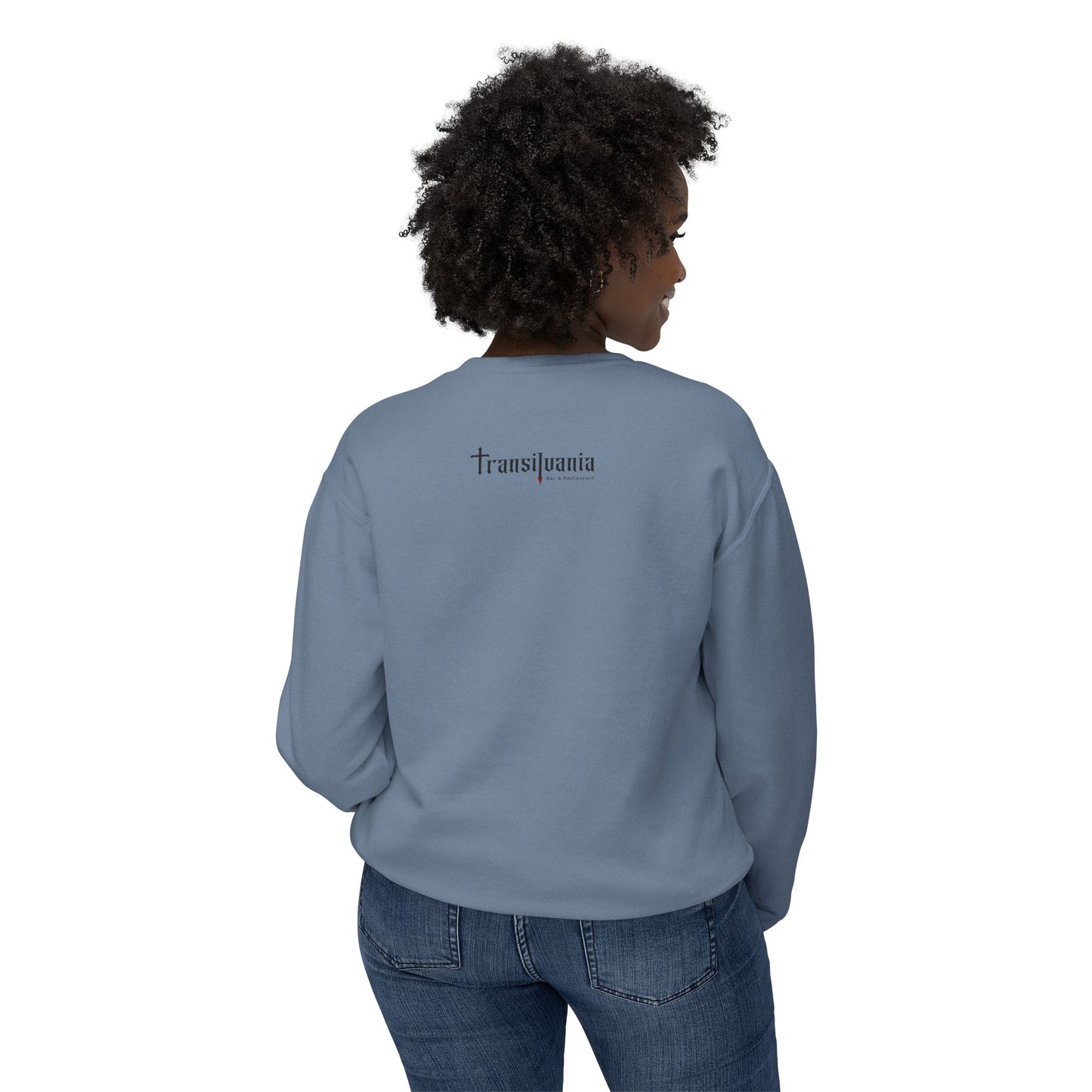 Unisex Halloween Vampire Crewneck Sweatshirt - 'Always Start Your Day with a Smile'