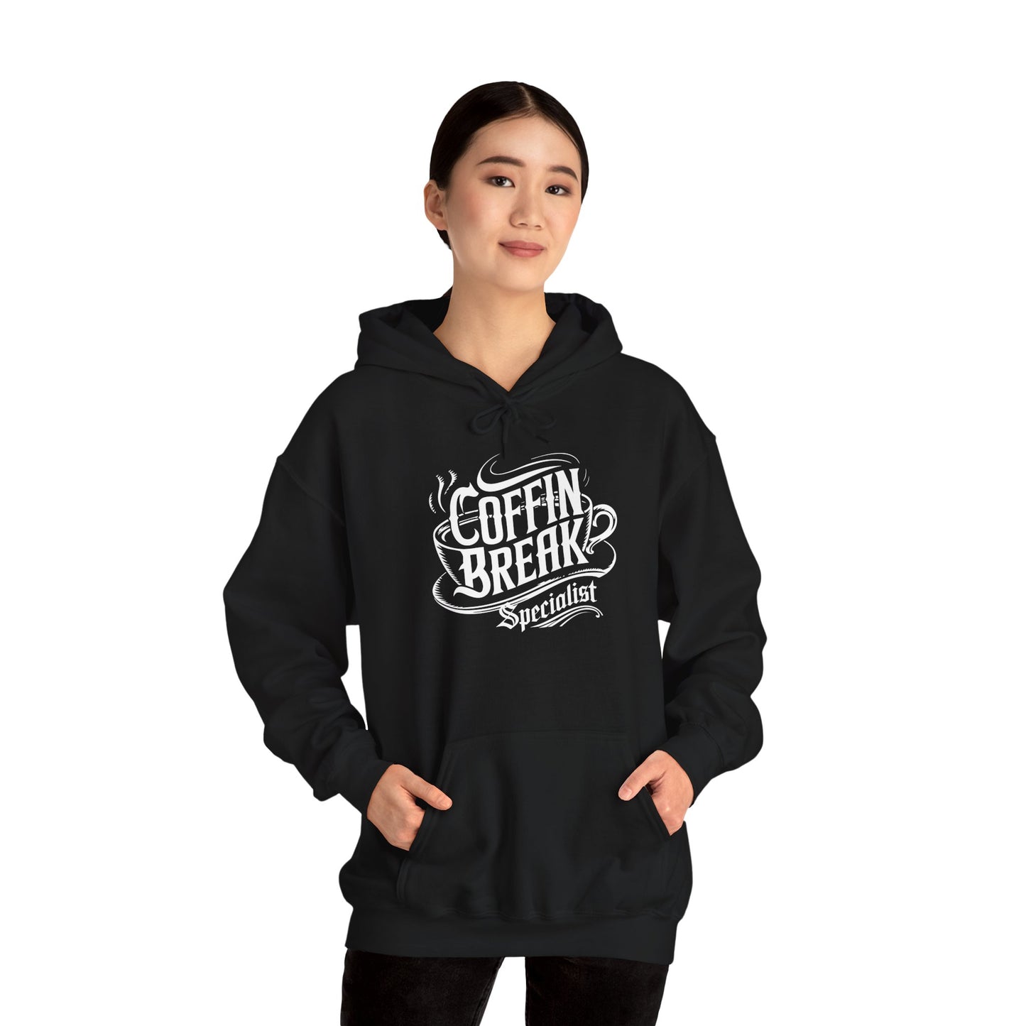 Coffin Break Specialist Unisex Heavy Blend Hoodie - Perfect for Eerie Evenings and Halloween Celebrations