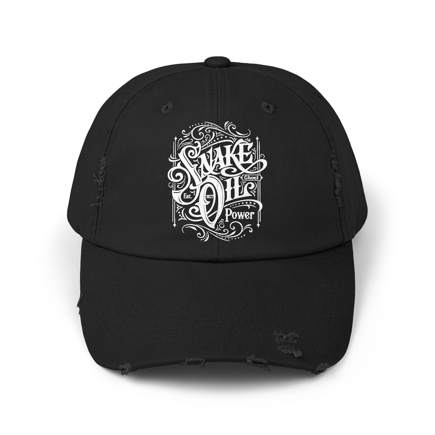 Snake Oil Distressed Cap - Casual Style Hat for Everyday Use, Gift for Friends, Men and Women, Relaxed Vibe, Fun Occasion