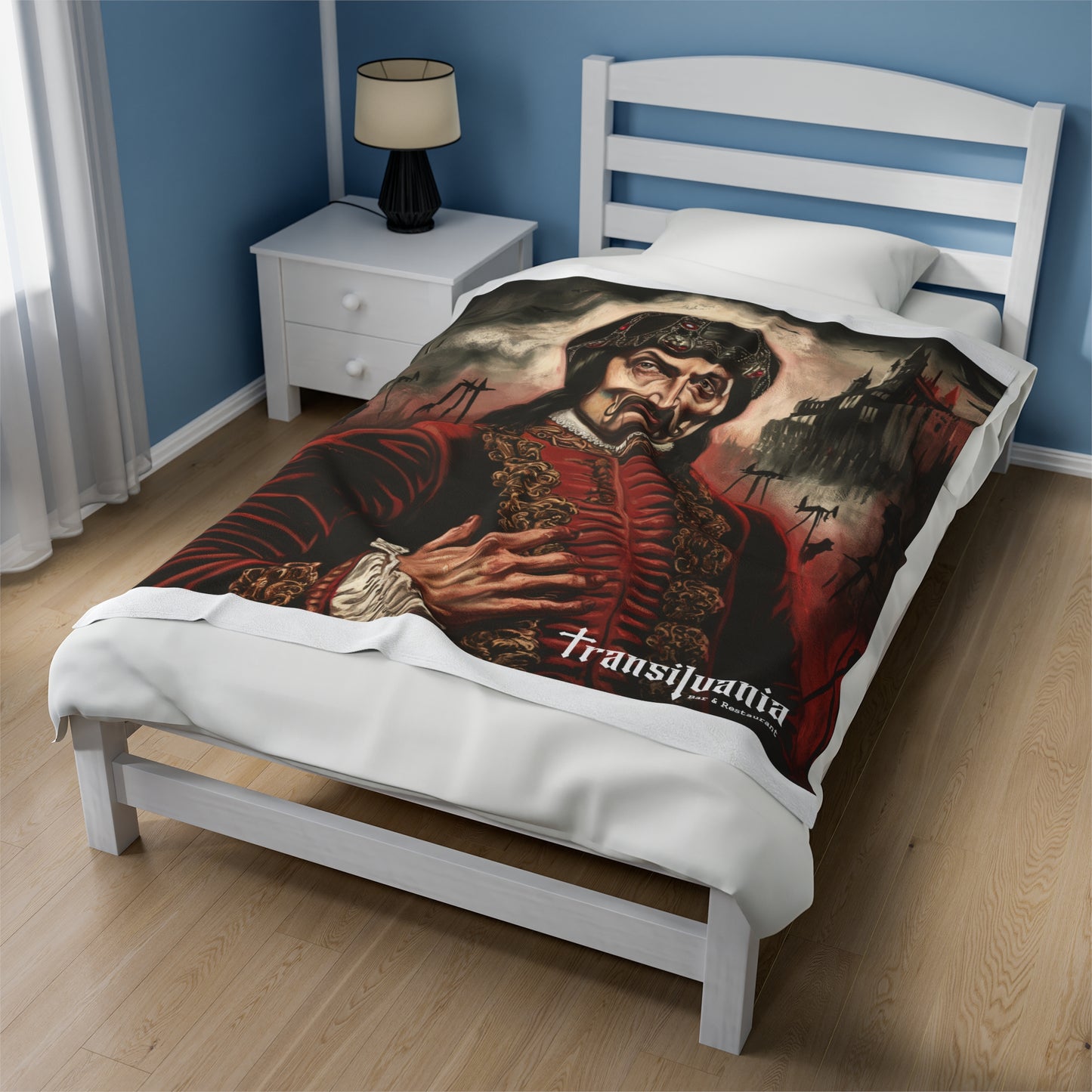 Transylvanian Dracula Velveteen Plush Blanket - Cozy Home Decor for Halloween Lovers