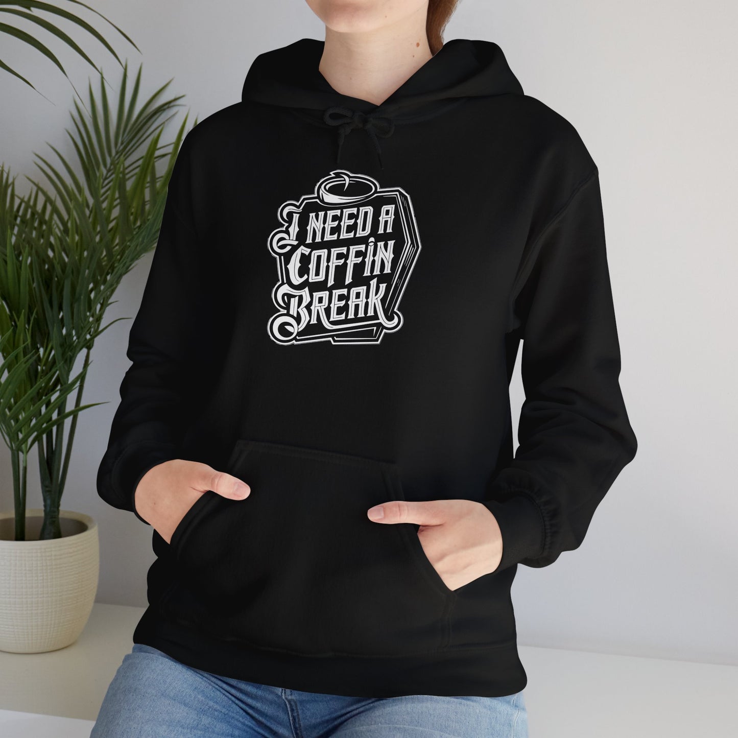 Need a Coffin Break Hoodie - Unisex Heavy Blend Sweatshirt for Halloween Lovers