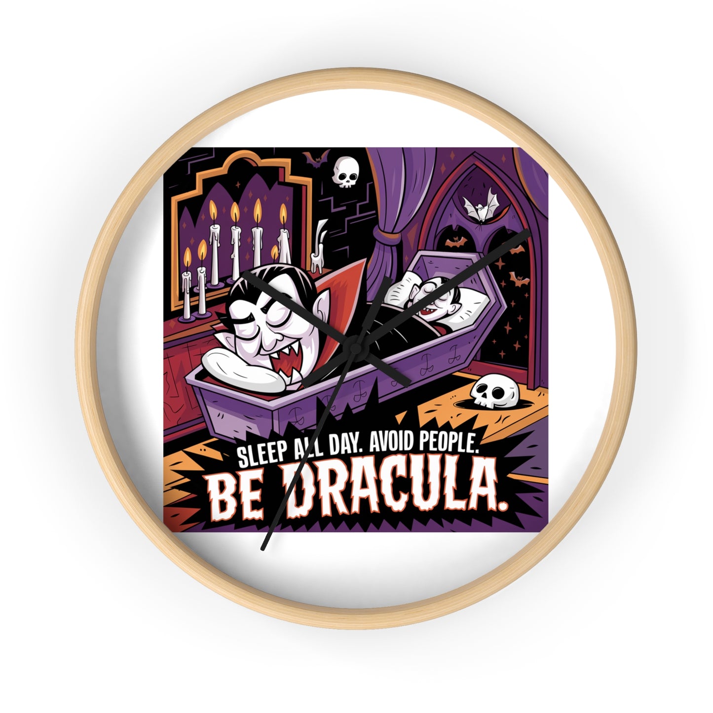 Be Dracula Wall Clock - Fun Halloween Decor for Vampire Lovers
