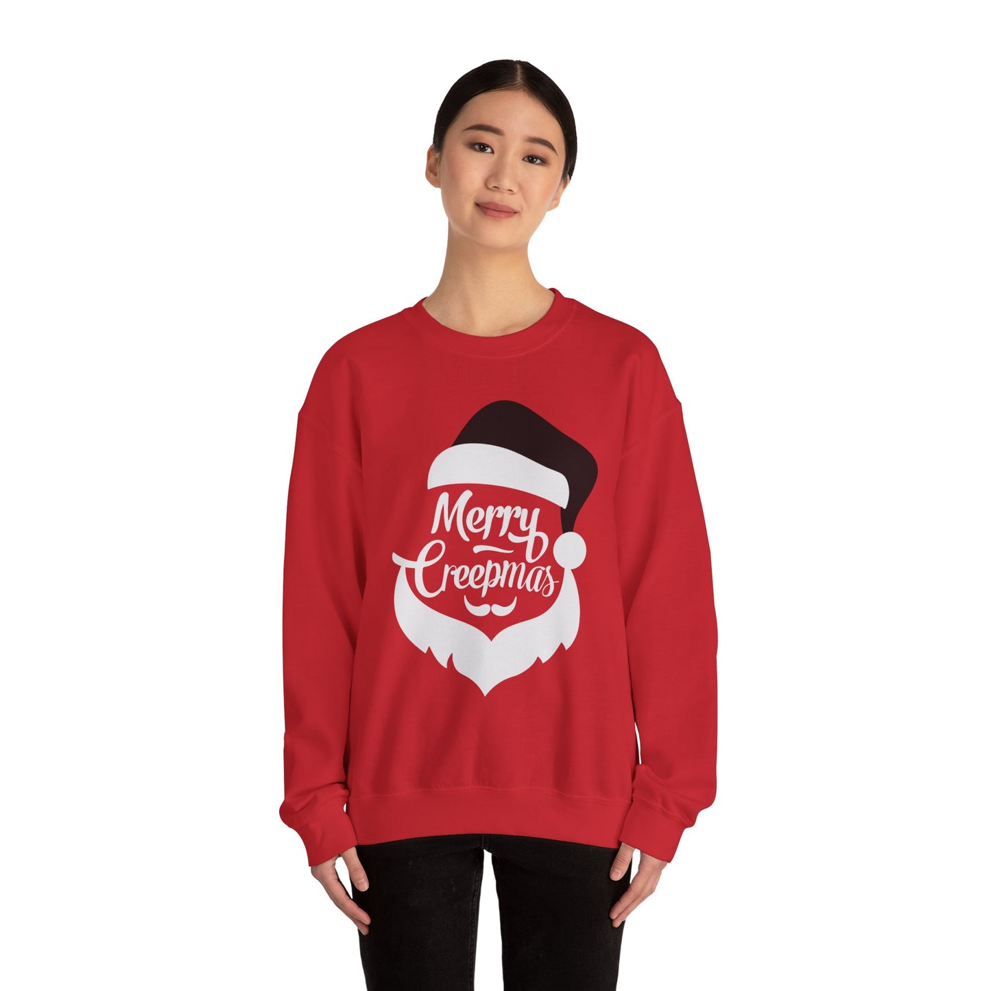 Merry Creepmas Sweatshirt - Funny Santa Beard Holiday Crewneck