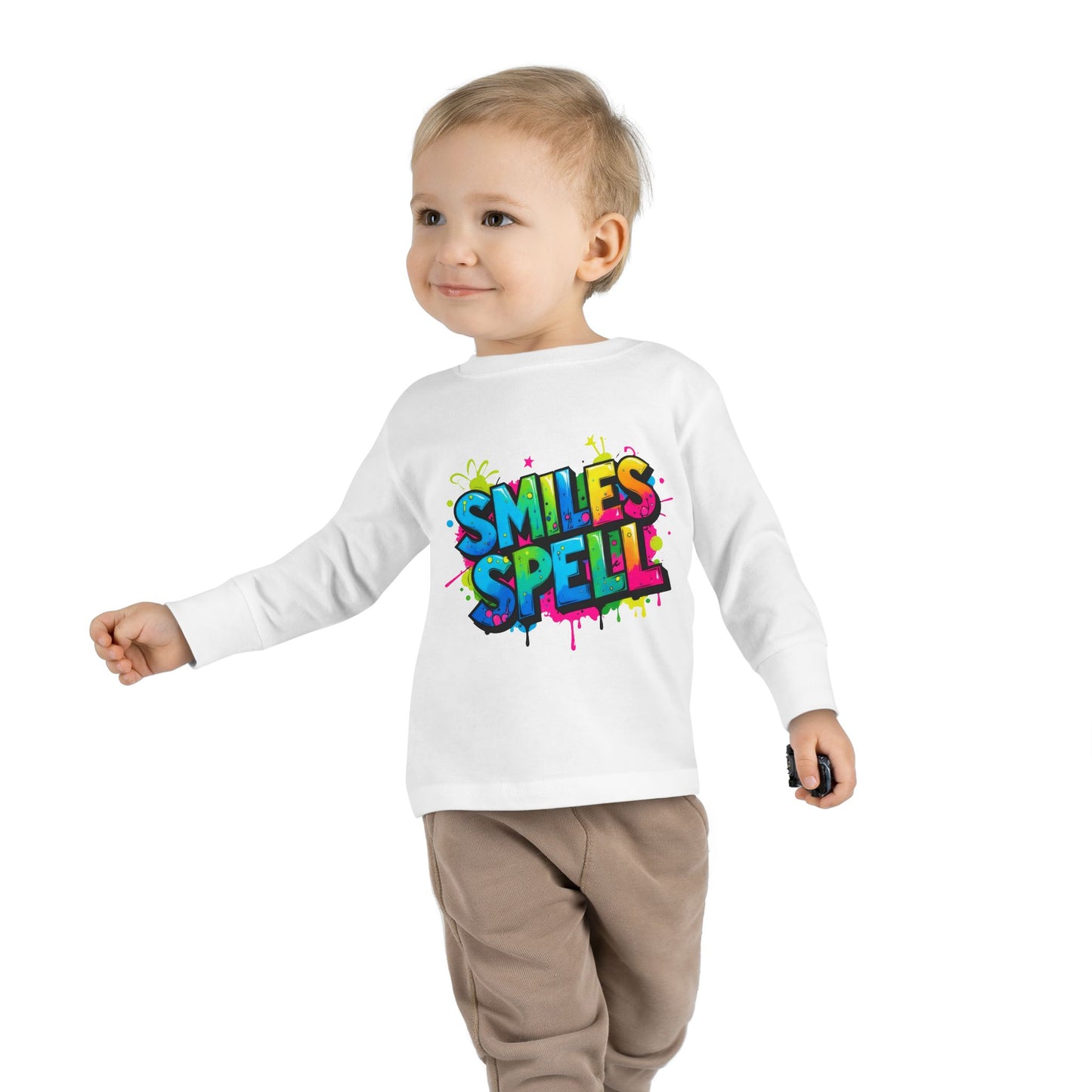 Little Monsters | Smiles Spell | Toddler Long Sleeve Tee | Fun Kids Shirt, Cute Outfit, Playtime Apparel