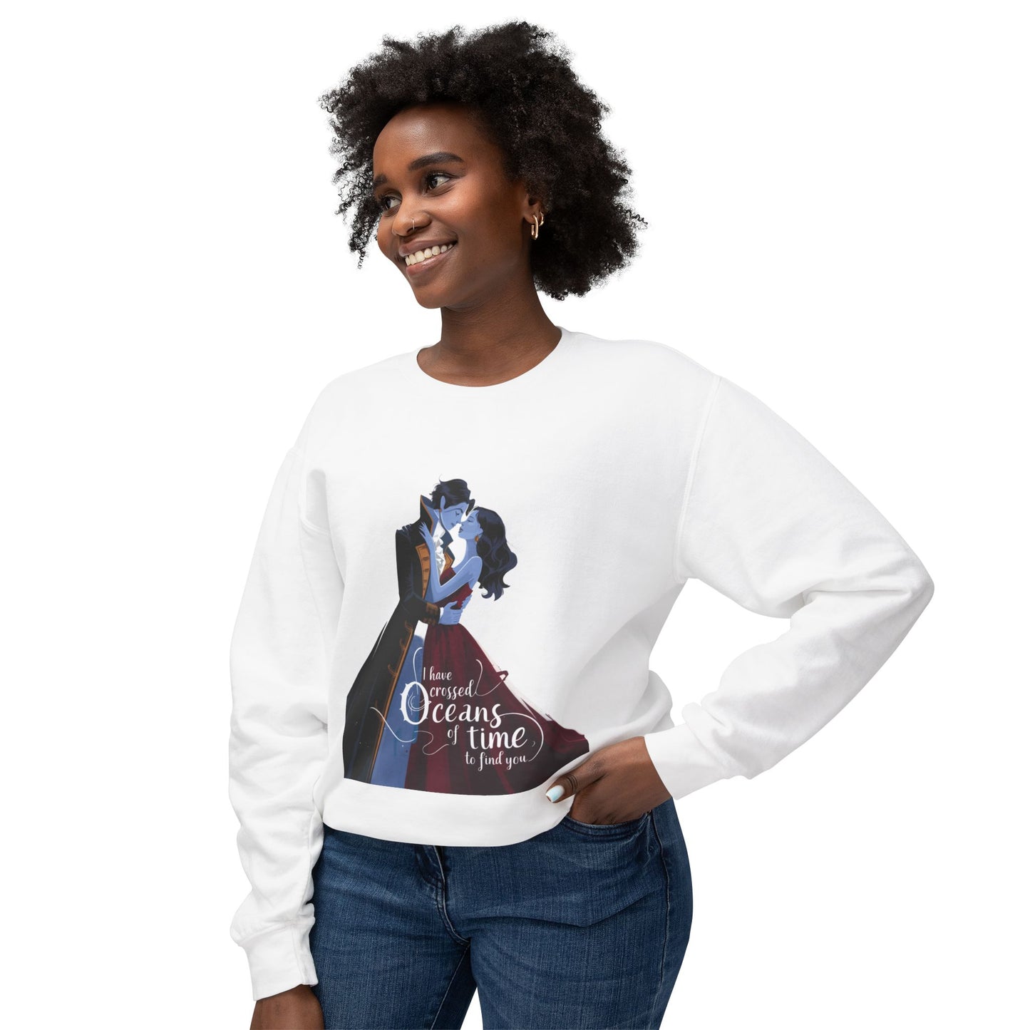 Love Across Time Crewneck Sweatshirt - Unisex Romantic Design