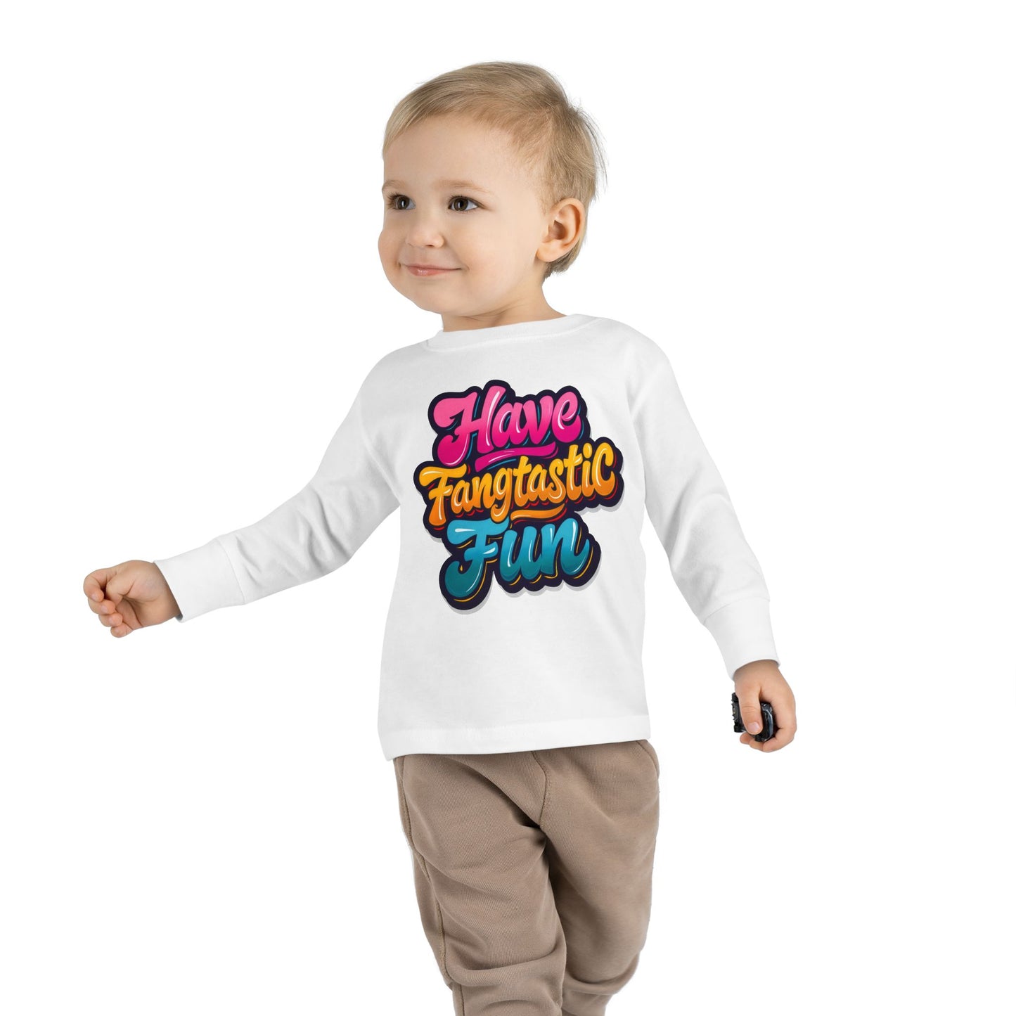Little Monsters | Fangtastic Fun | Toddler Long Sleeve Tee | Fun Kids Shirt, Cute Outfit, Playtime Apparel