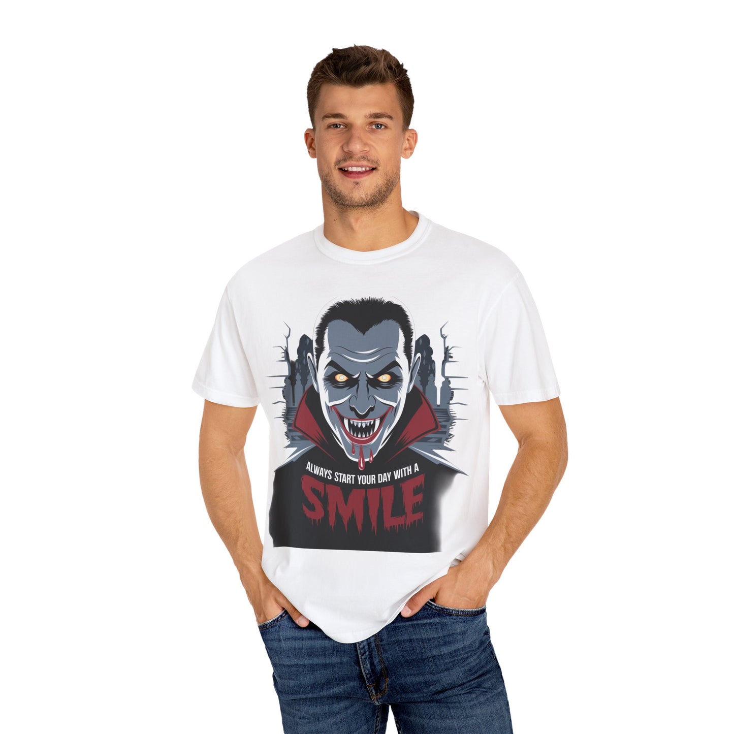 Vampire Smile Unisex Tee - Perfect for Halloween and Horror Fans