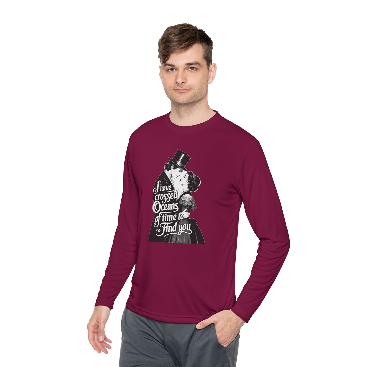 Unisex Lightweight Long Sleeve Tee - 'I Have Crossed Oceans of Time to Find You' Design