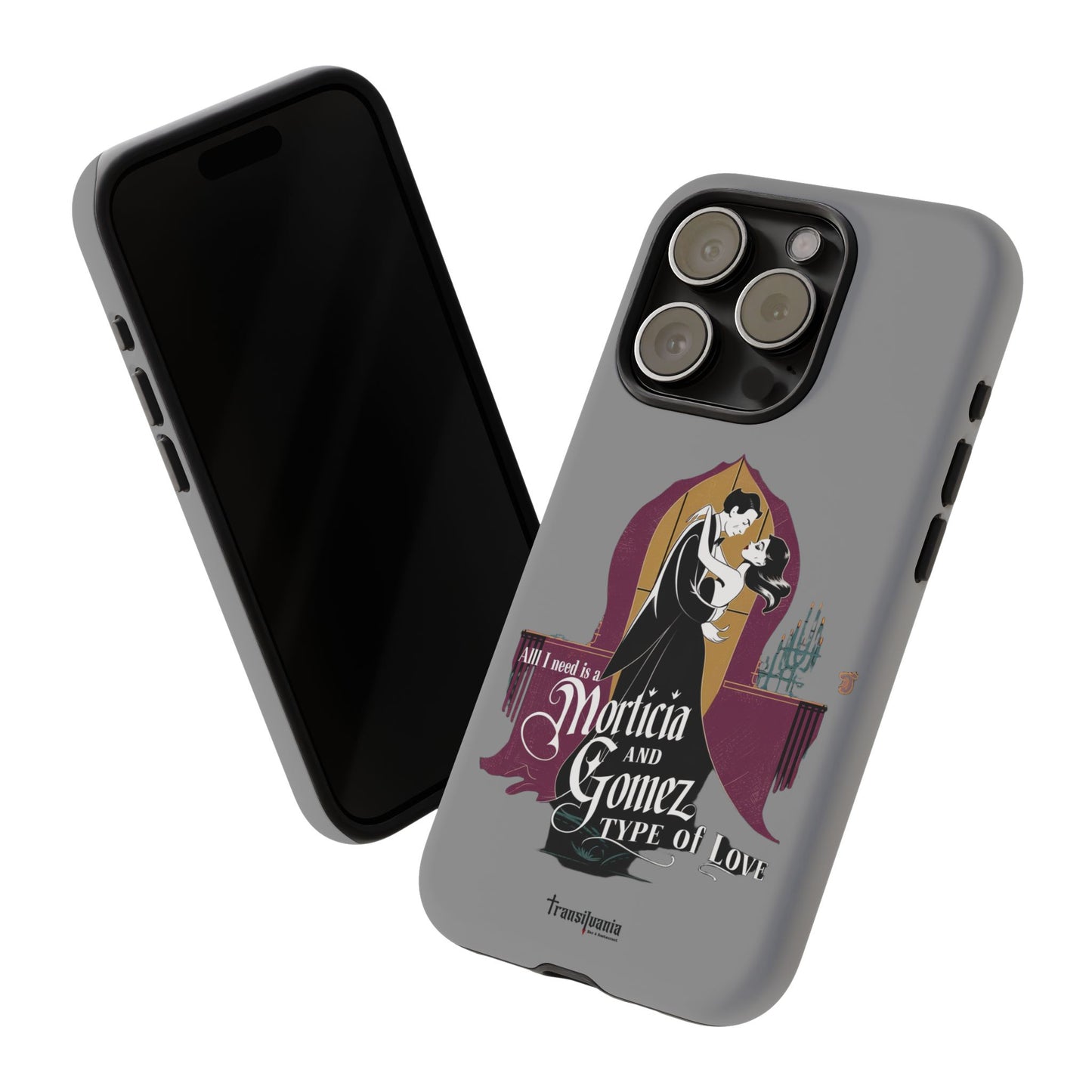 Morticia and Gomez Love Phone Case - Stylish Tough Protection with Gothic Charm