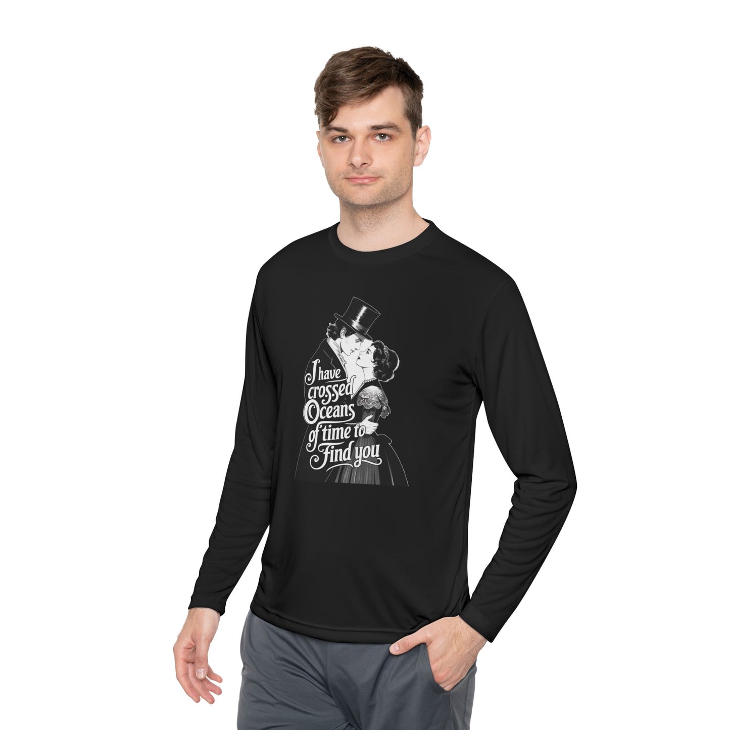Unisex Lightweight Long Sleeve Tee - 'I Have Crossed Oceans of Time to Find You' Design