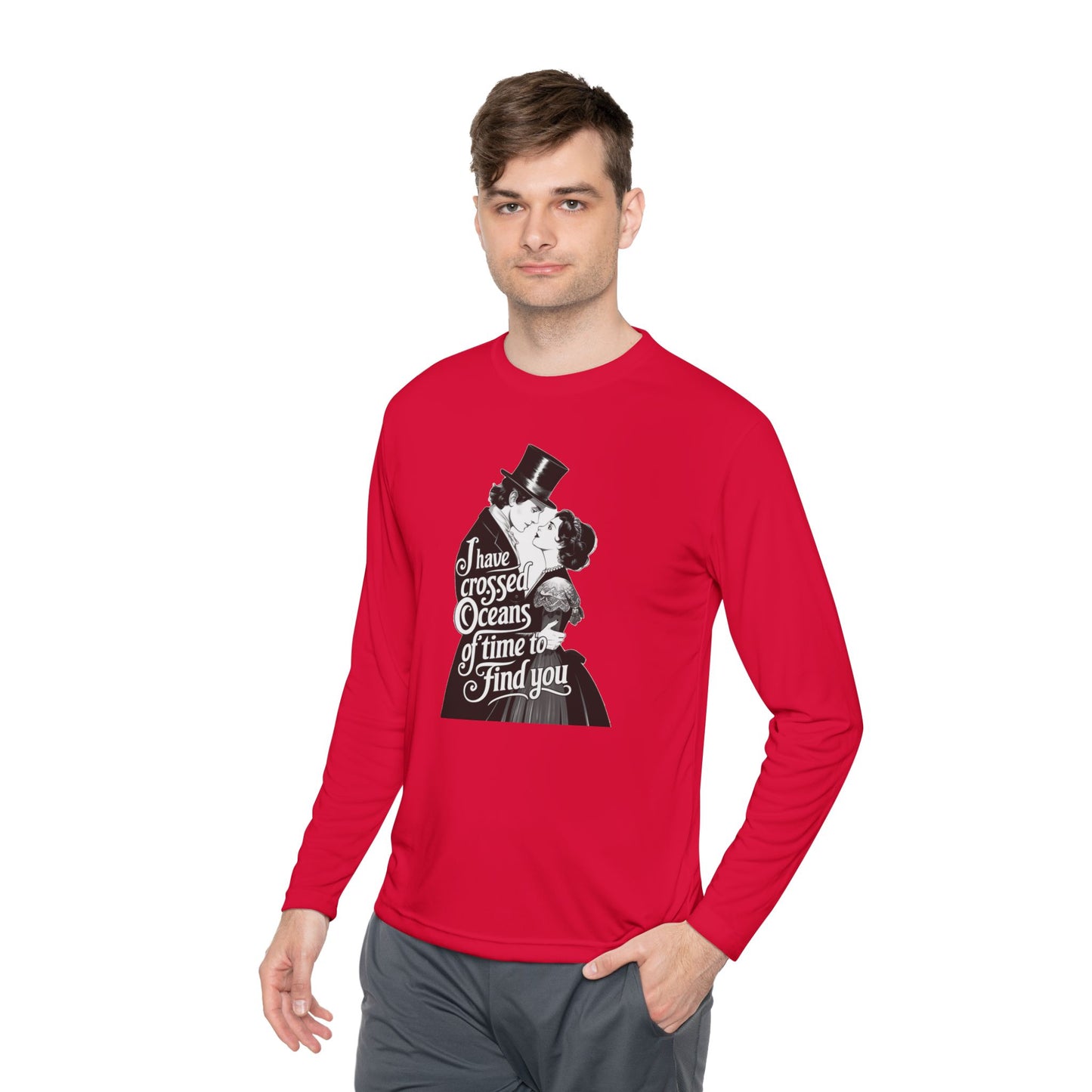Unisex Lightweight Long Sleeve Tee - 'I Have Crossed Oceans of Time to Find You' Design
