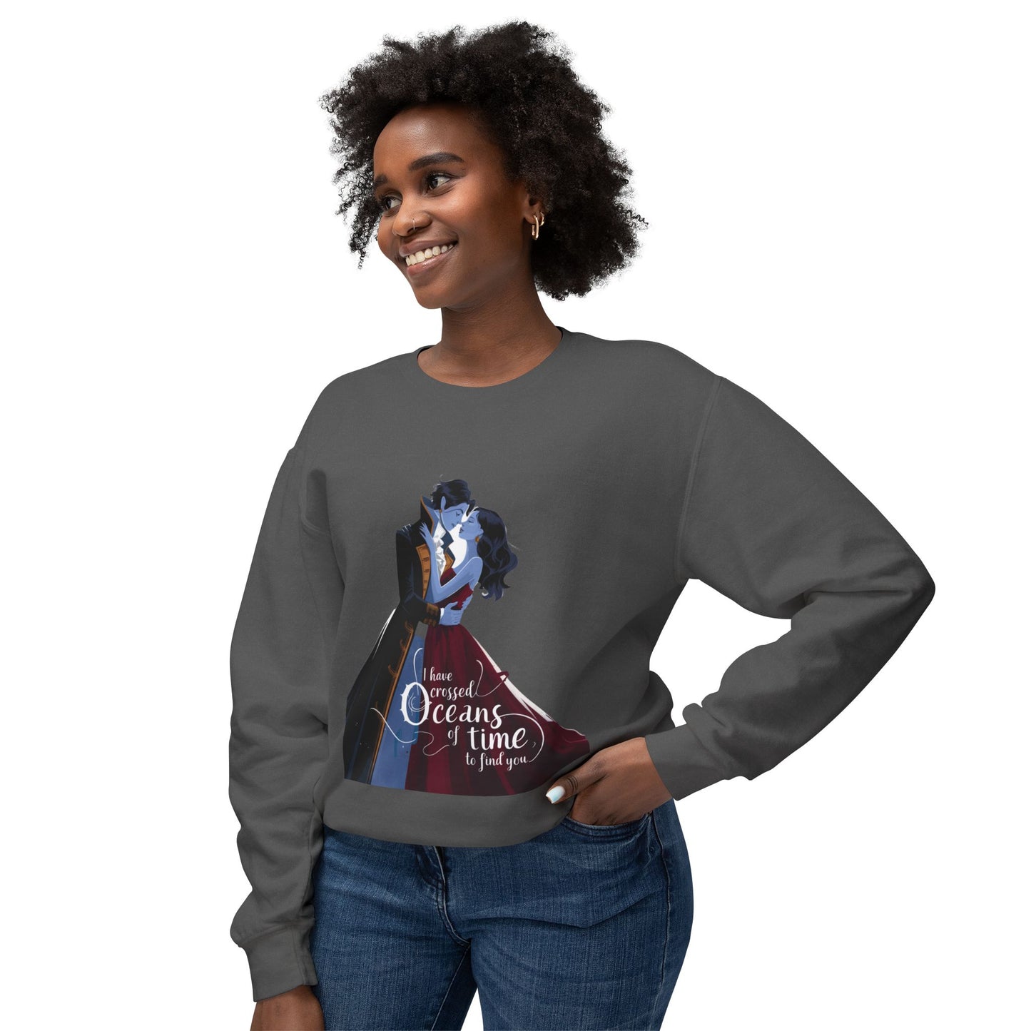 Love Across Time Crewneck Sweatshirt - Unisex Romantic Design