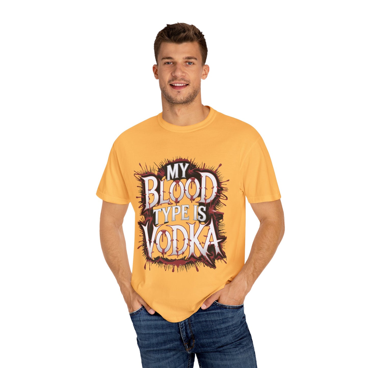 My Blood Type is Vodka Unisex Garment-Dyed T-Shirt | Fun Party Apparel
