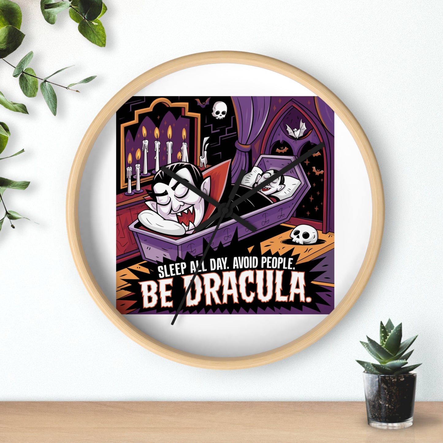 Be Dracula Wall Clock - Fun Halloween Decor for Vampire Lovers