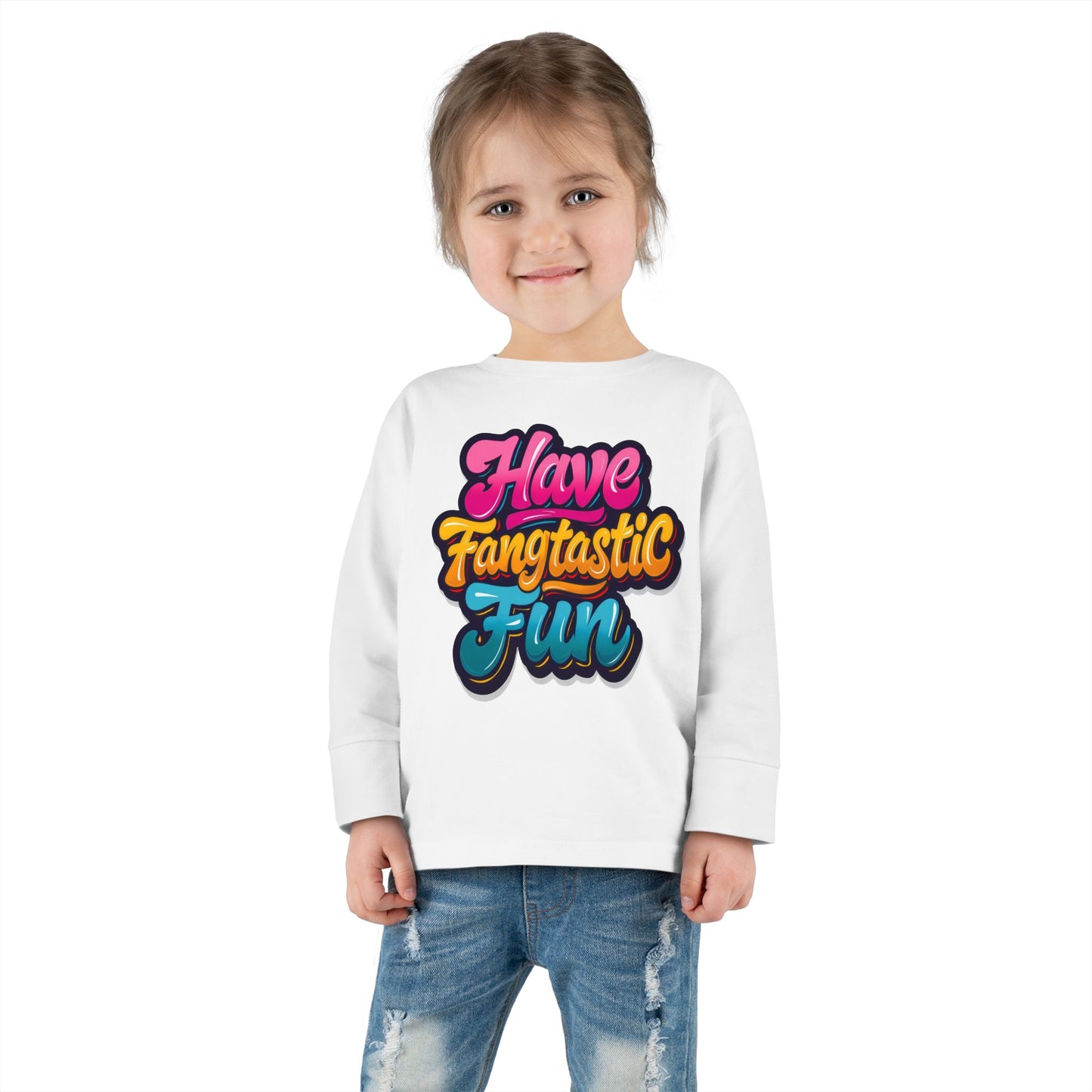 Little Monsters | Fangtastic Fun | Toddler Long Sleeve Tee | Fun Kids Shirt, Cute Outfit, Playtime Apparel