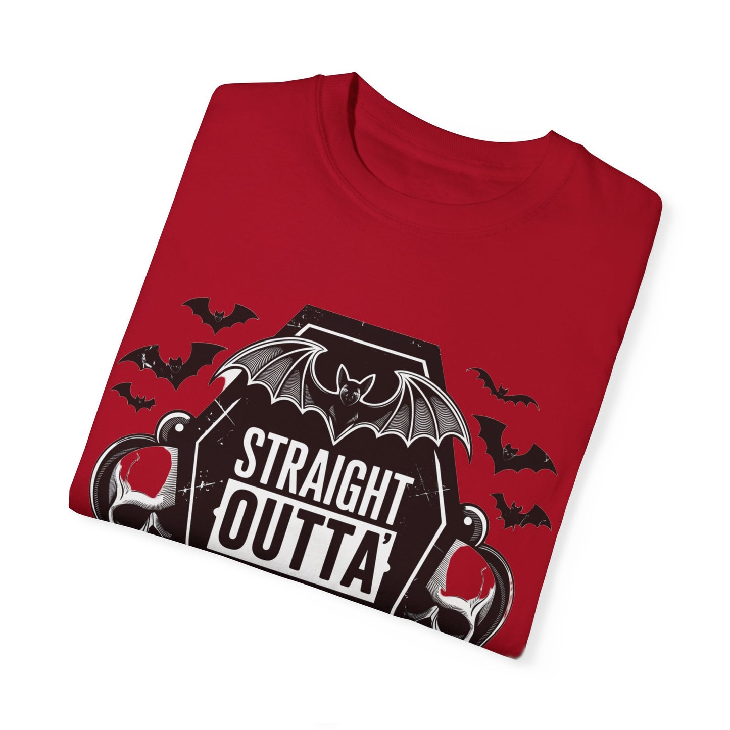 Straight Outta The Coffin Unisex Garment-Dyed T-Shirt | Spooky Halloween Tee