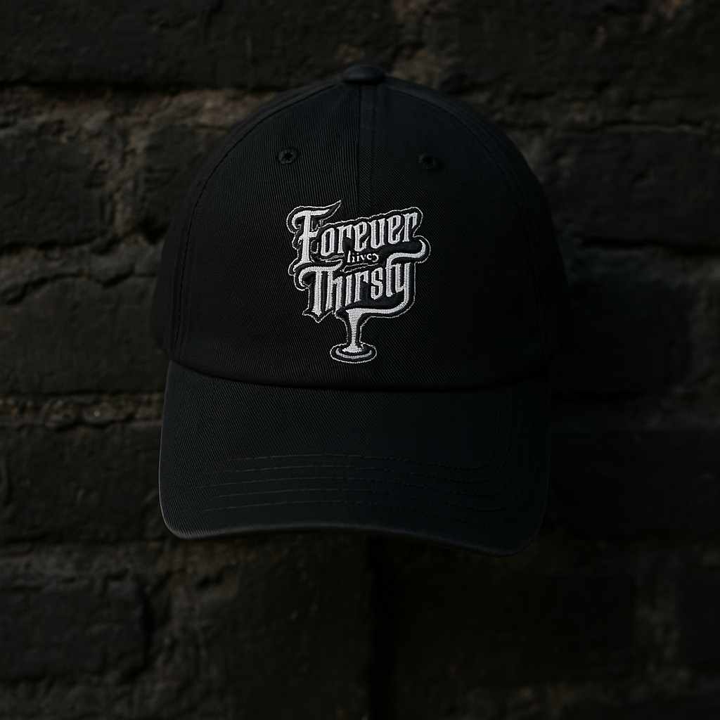 Embroidered Denim Hat - Forever Thirsty & Foolish Mortals