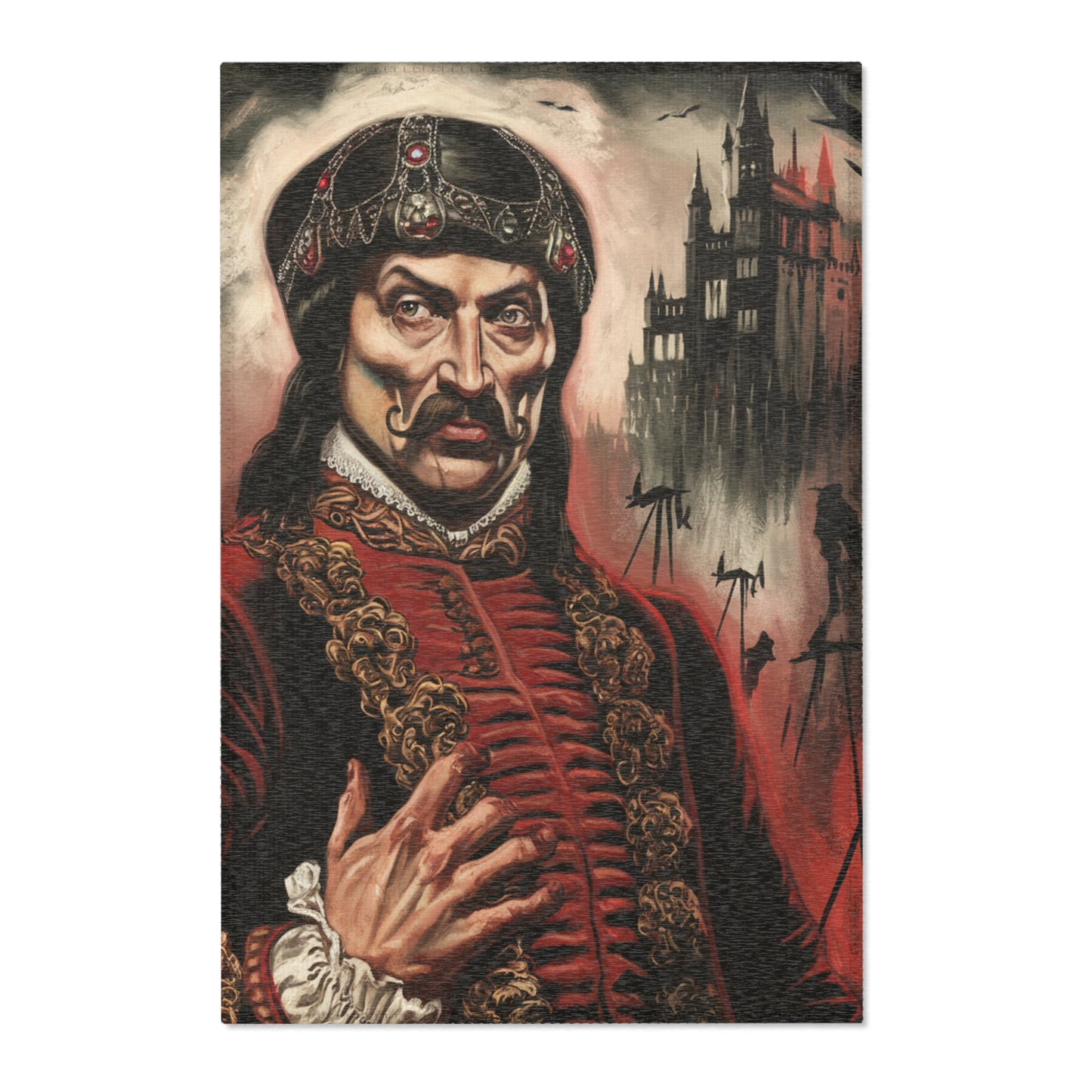 Vlad the Impaler Area Rug - Gothic Home Decor for History Lovers