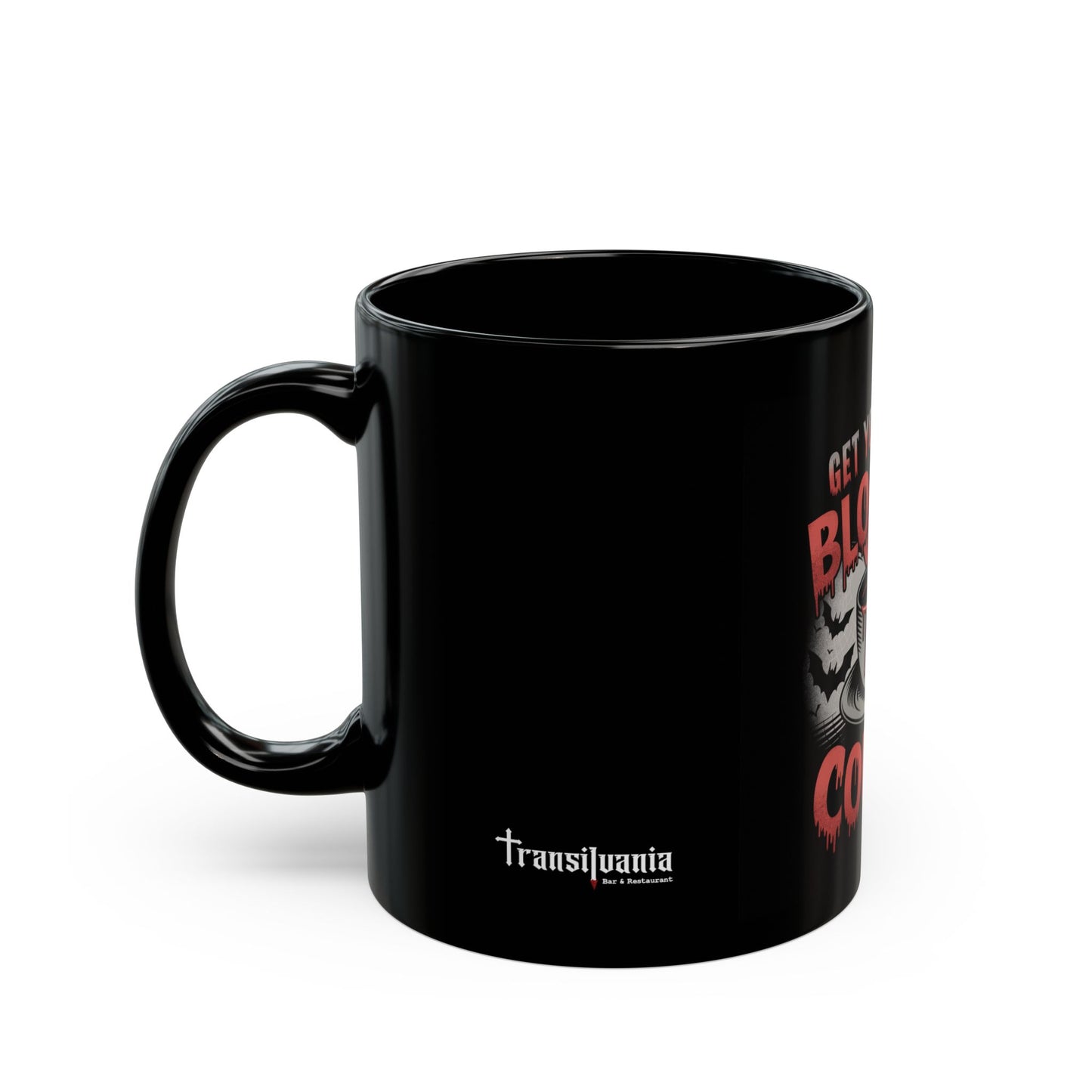 Halloween Themed Black Coffee Mug - "Get Yourself a Blooody Coffee"