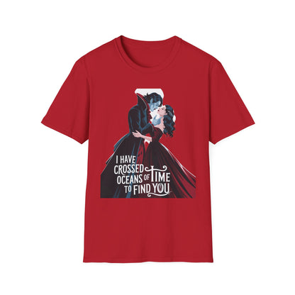 Romantic Vampire Graphic T-Shirt - 'I Have Crossed Oceans of Time to Find You'