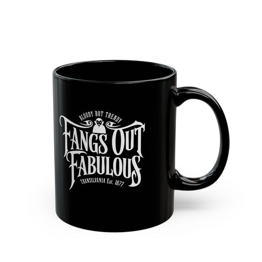 Fangs Out Mug, Dark Humor Coffee Cup, Halloween Gift, Witchy Drinkware, Spooky Kitchen Accessory