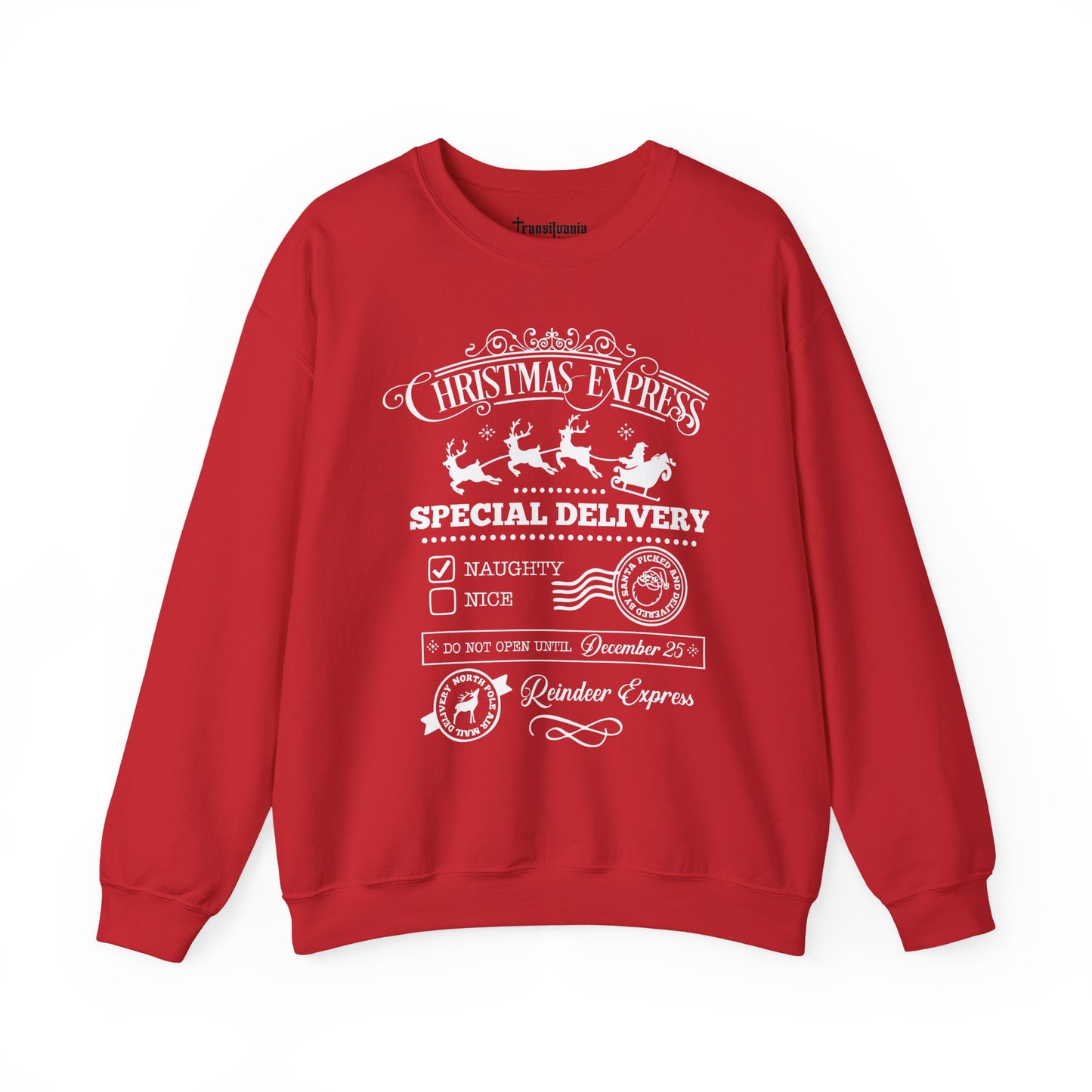 Naughty's Express Sweatshirt - Funny Santa Beard Holiday Crewneck