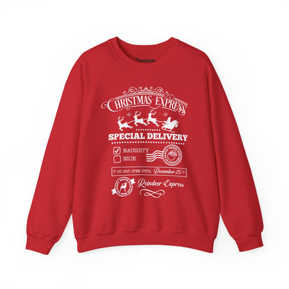 Naughty's Express Sweatshirt - Funny Santa Beard Holiday Crewneck