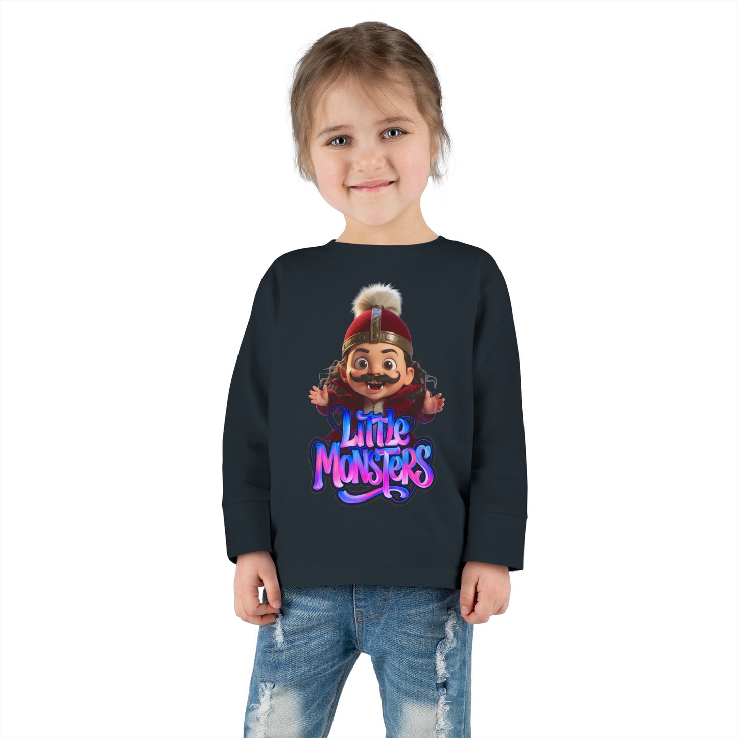 Little Monster | Vladdy Vamp | Toddler Graphic Long Sleeve Tee with Fun Design | Perfect for Kids, Birthday Gift, Halloween Costume, Playtime