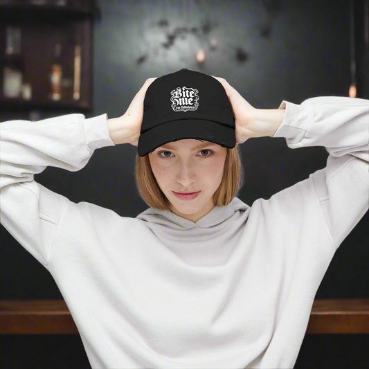 Unisex Distressed Cap - 'Bite Me I'm Fabulous' Fashion Hat for Trendy Style