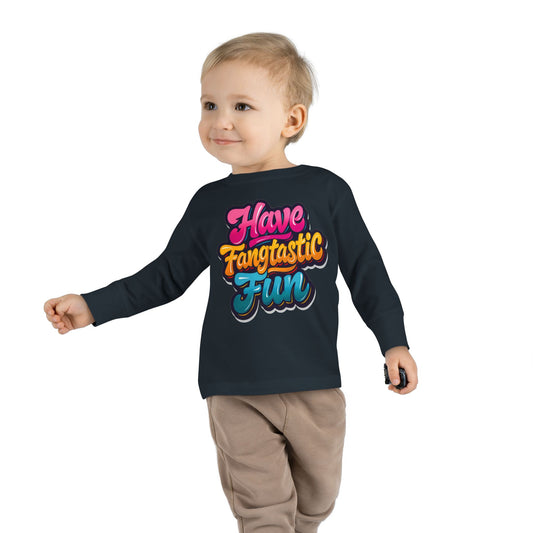 Little Monsters | Fangtastic Fun | Toddler Long Sleeve Tee | Fun Kids Shirt, Cute Outfit, Playtime Apparel