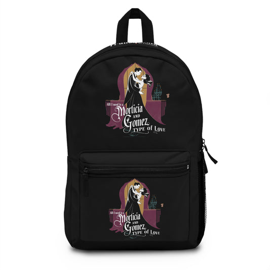 Morticia and Gomez Love Quote Backpack - Perfect for Halloween & Romance