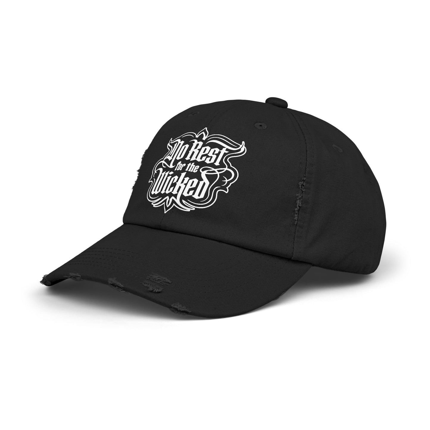 No Rest For the Wicked Distressed Cap - Casual Style Hat for Everyday Use, Gift for Friends, Men and Women, Relaxed Vibe, Fun Occasion