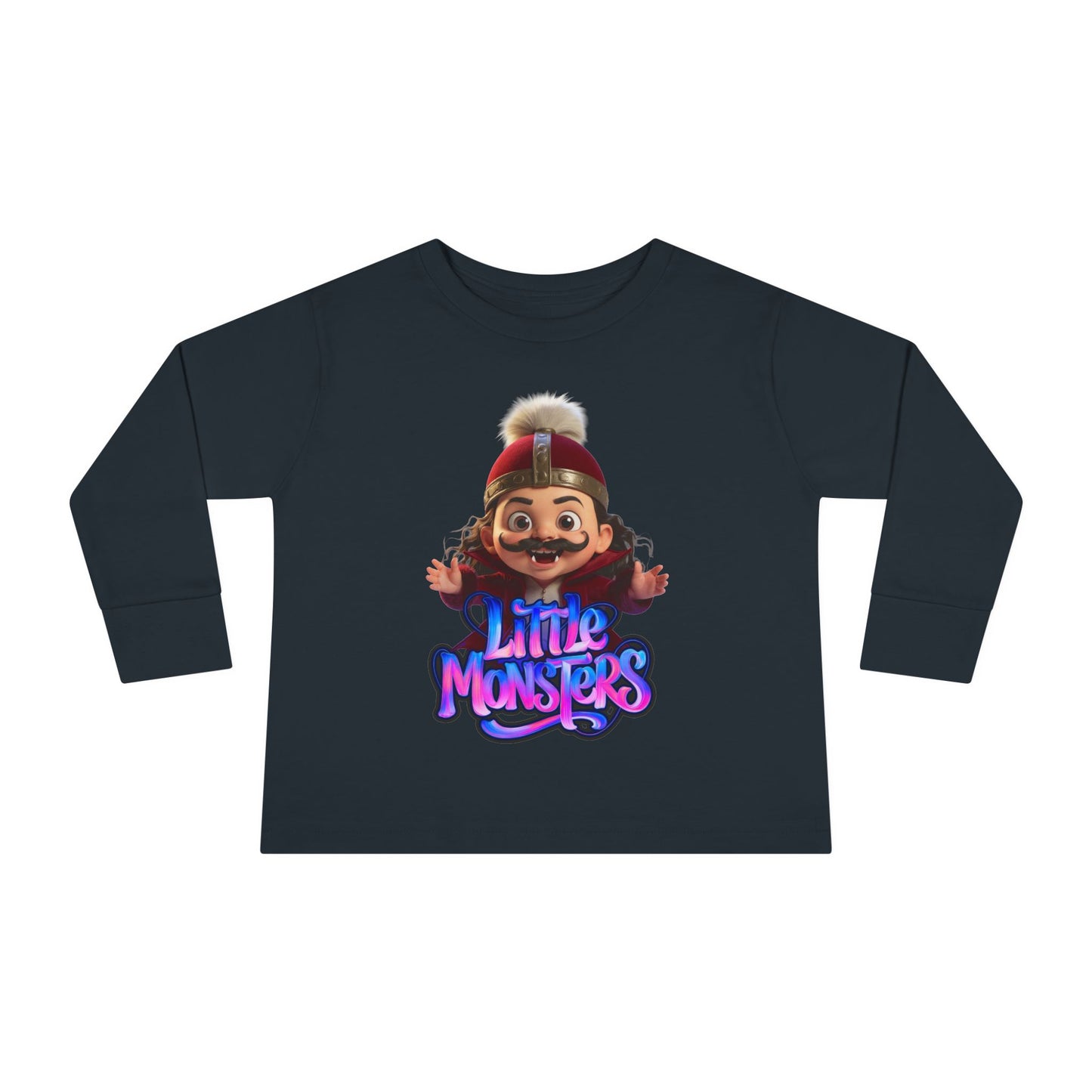 Little Monster | Vladdy Vamp | Toddler Graphic Long Sleeve Tee with Fun Design | Perfect for Kids, Birthday Gift, Halloween Costume, Playtime