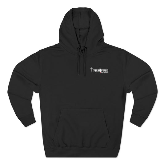 Gothic Three-Panel Fleece Hoodie - Unique Design for Dark Aesthetic Enthusiasts
