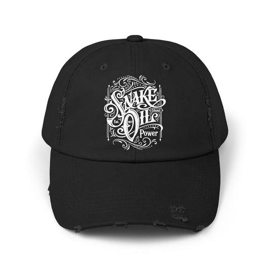 Snake Oil Distressed Cap - Casual Style Hat for Everyday Use, Gift for Friends, Men and Women, Relaxed Vibe, Fun Occasion