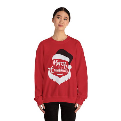 Merry Creepmas Sweatshirt - Funny Santa Beard Holiday Crewneck