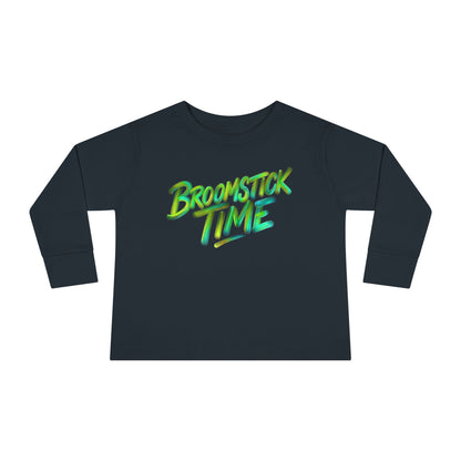 Little Monsters | Broomstick Time | Toddler Long Sleeve Tee | Fun Kids Shirt, Cute Outfit, Playtime Apparel